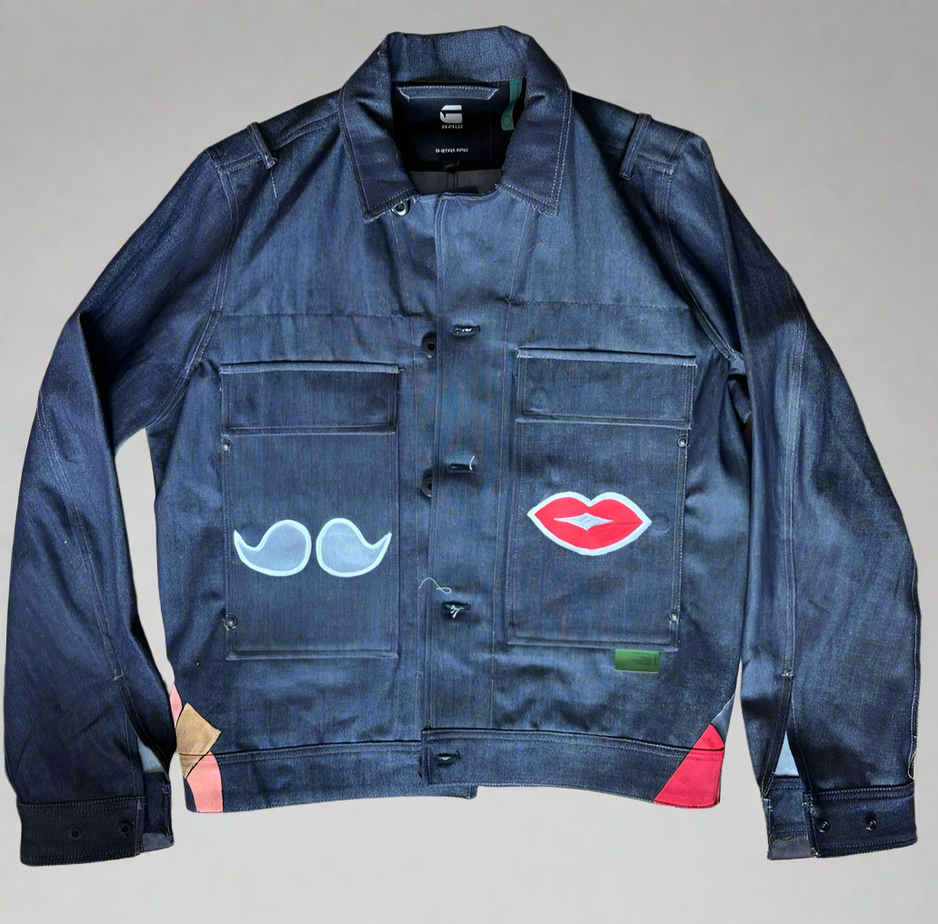 Hand-painted denim jacket - La Bottega di Layla exclusive