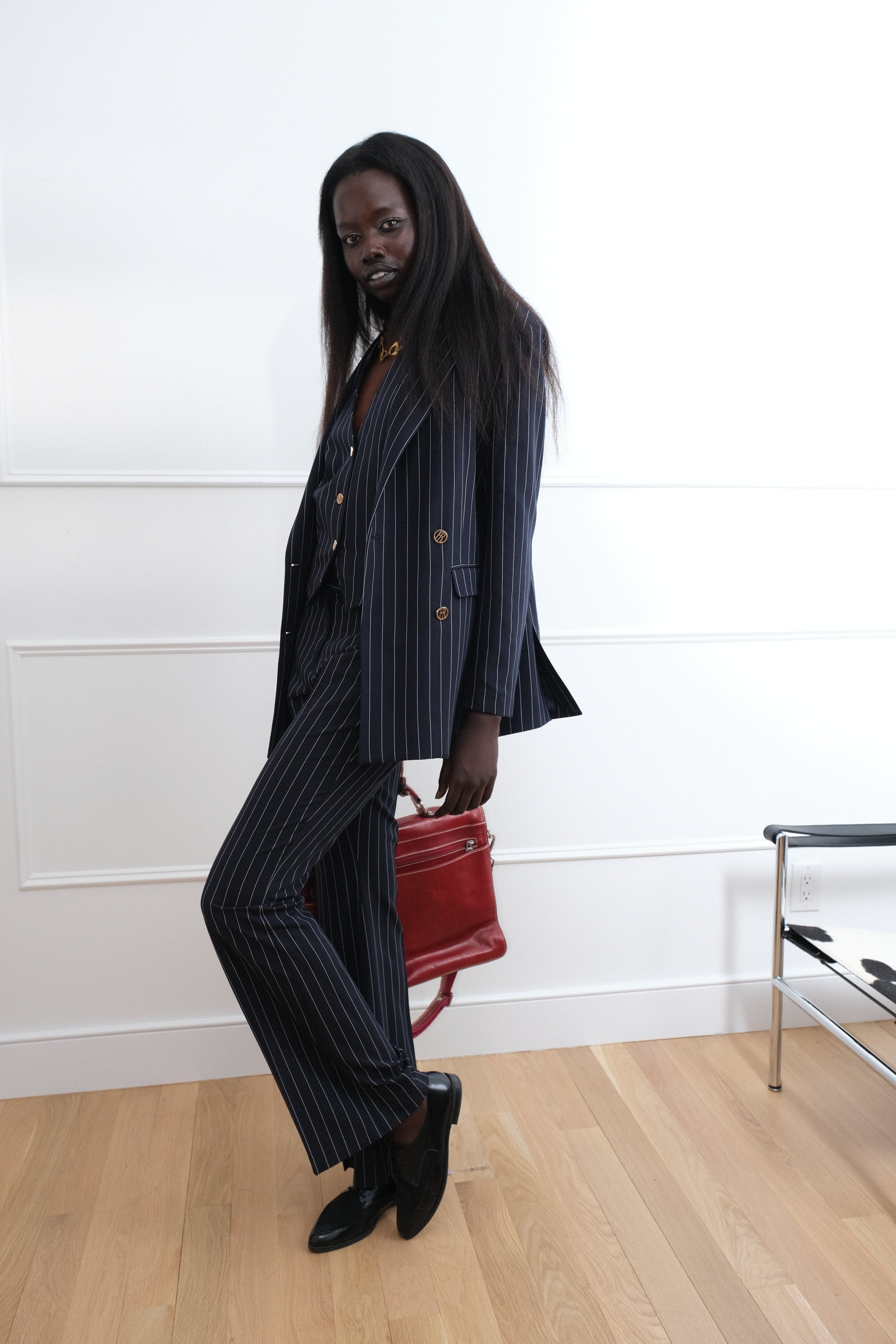 Navy Pinstripe 3-Piece Power Suit