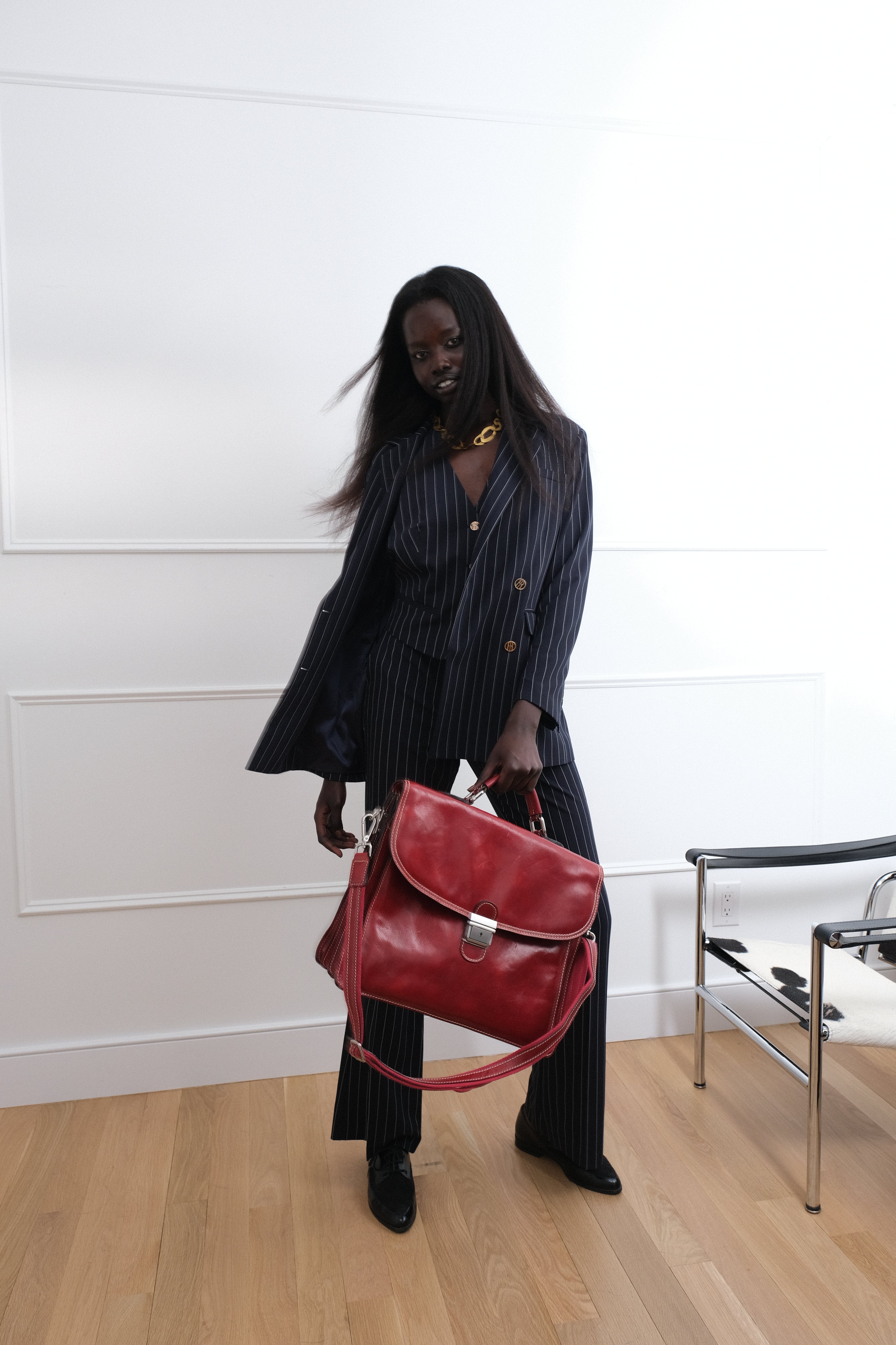 Navy Pinstripe 3-Piece Power Suit