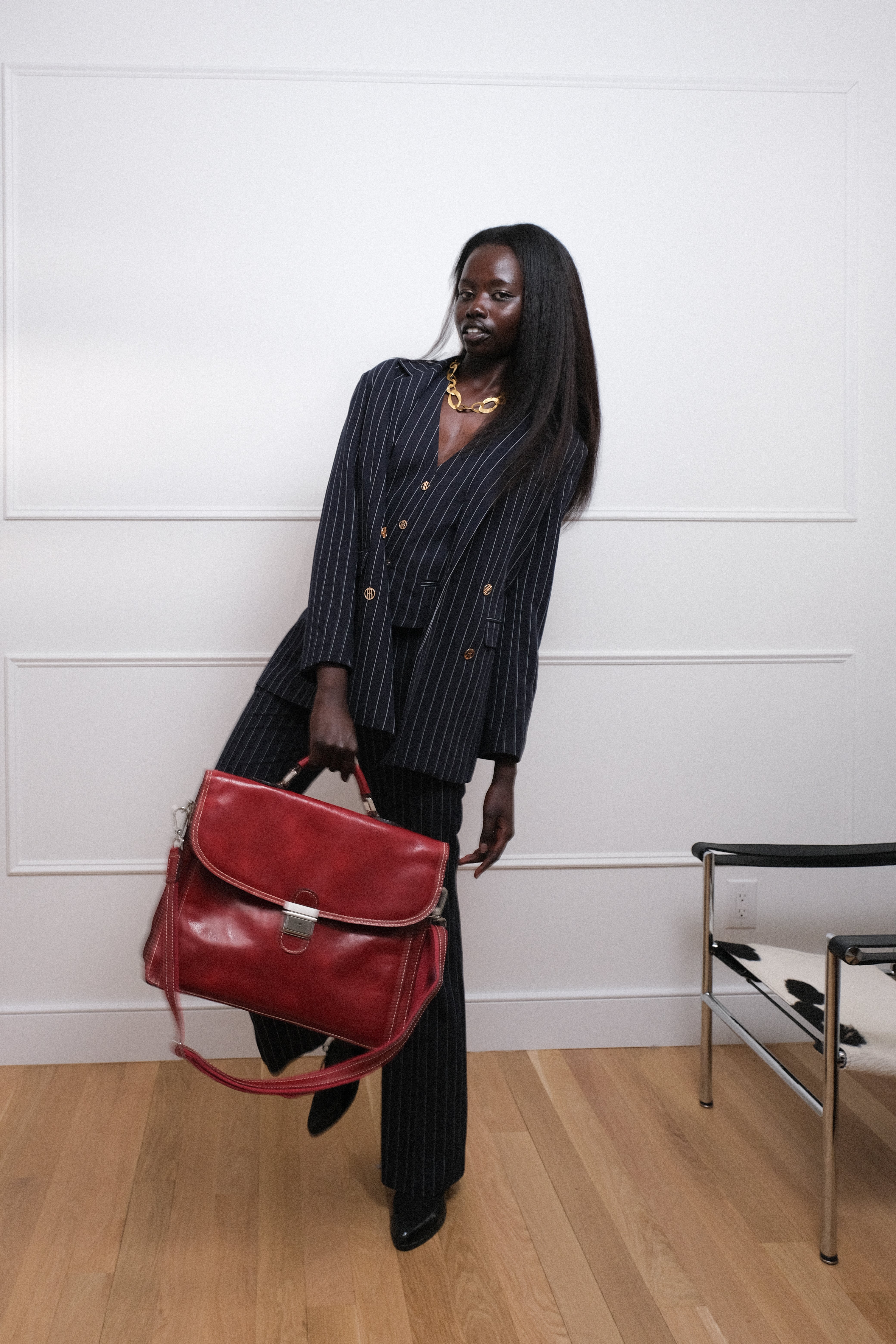 Navy Pinstripe 3-Piece Power Suit