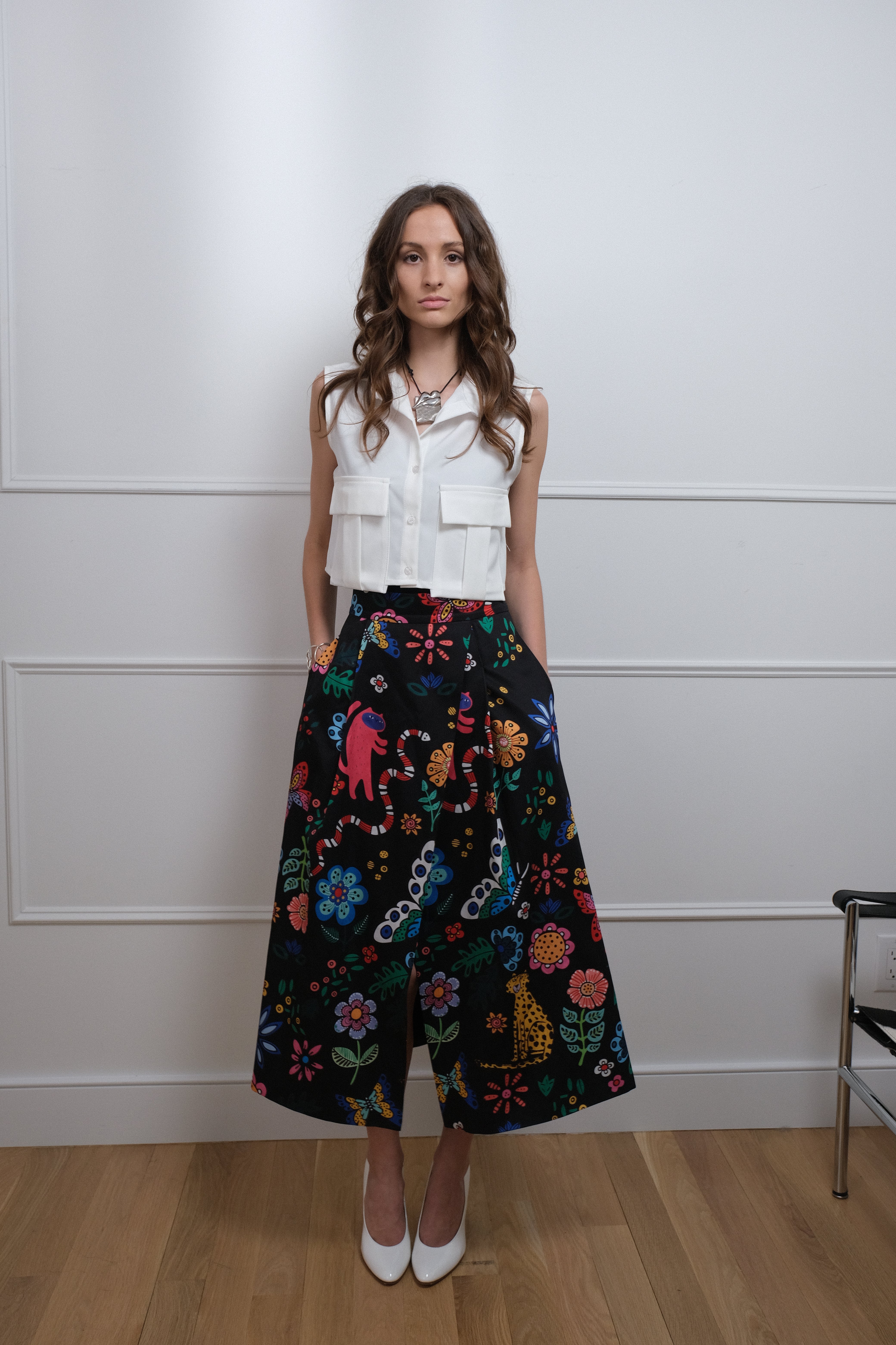 Jungle Bloom Midi Skirt - Unique Piece