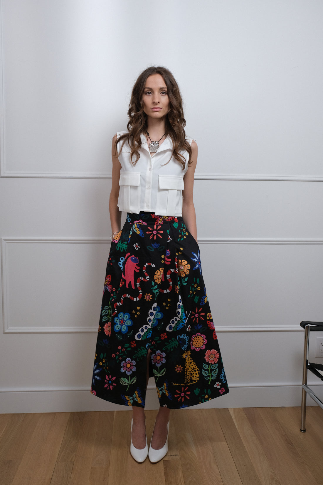 Jungle Bloom Midi Skirt - Unique Piece