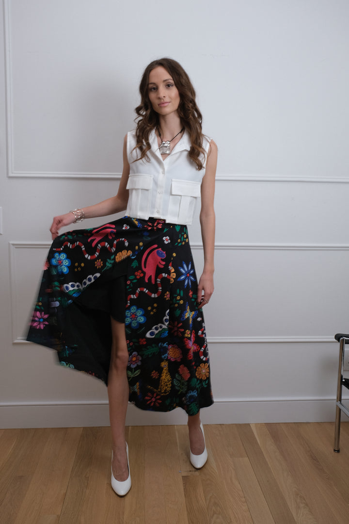 Jungle Bloom Midi Skirt - Unique Piece