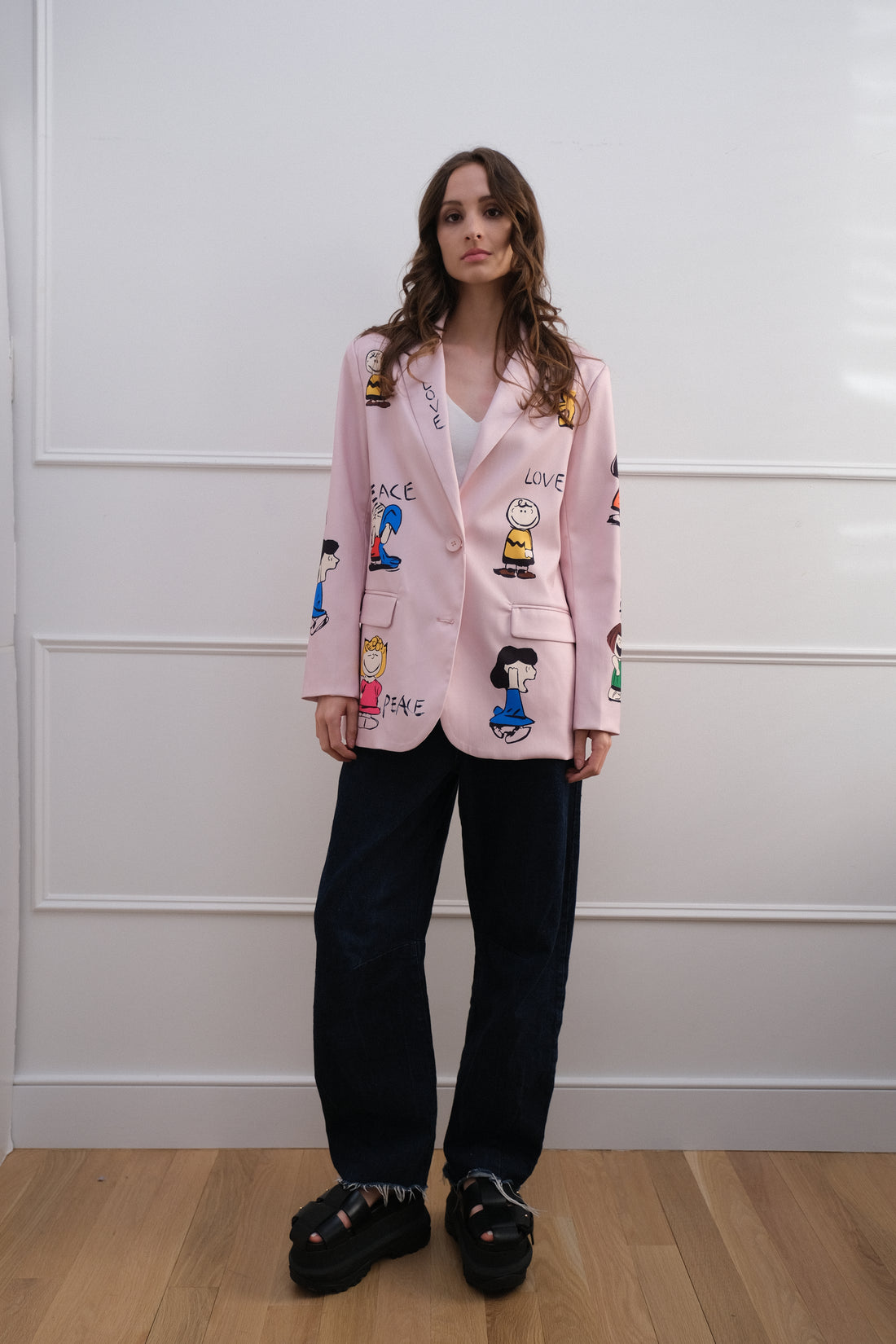 Peanuts Philosophy Casual Blazer - Pink Unique Piece