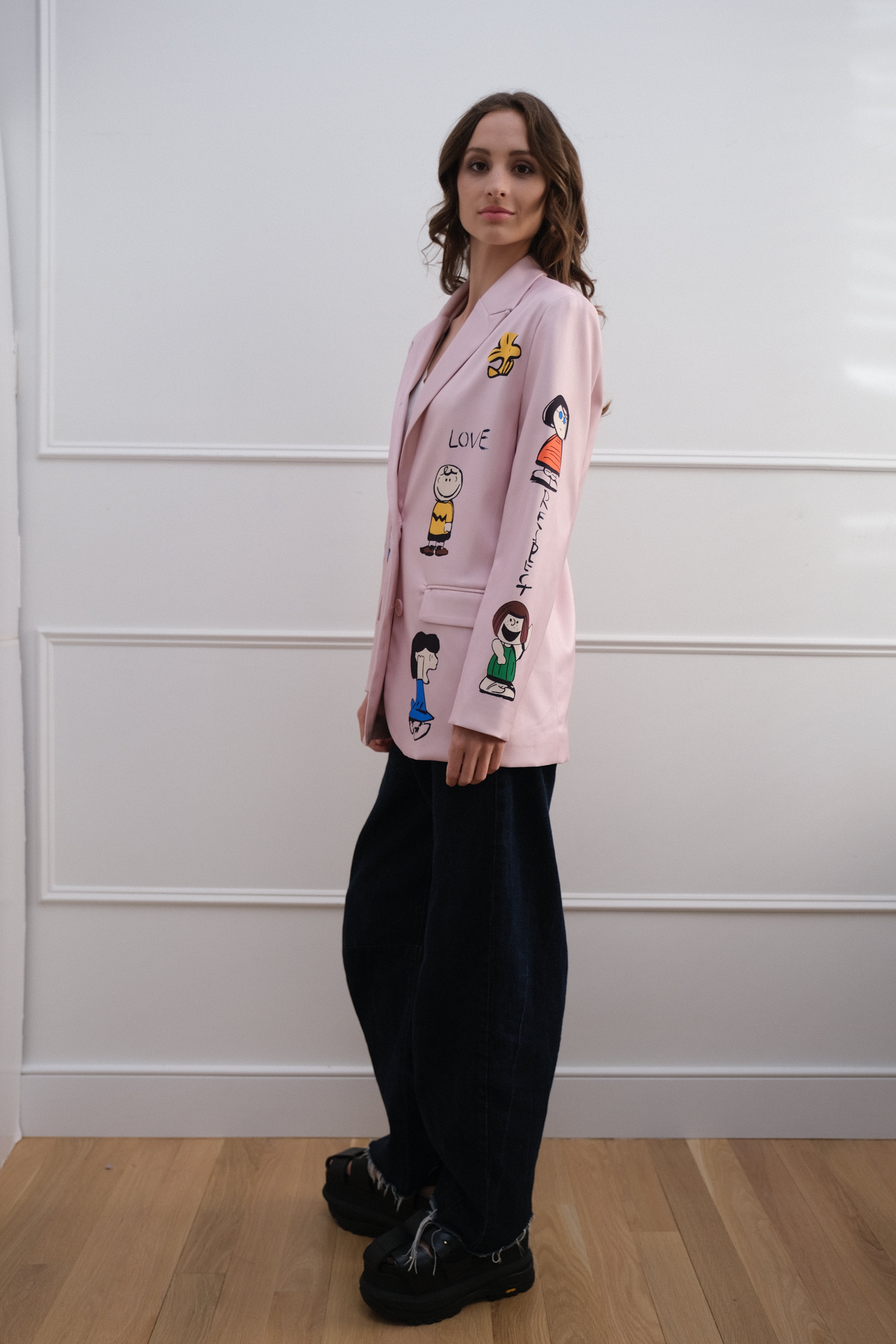 Peanuts Philosophy Casual Blazer - Pink Unique Piece