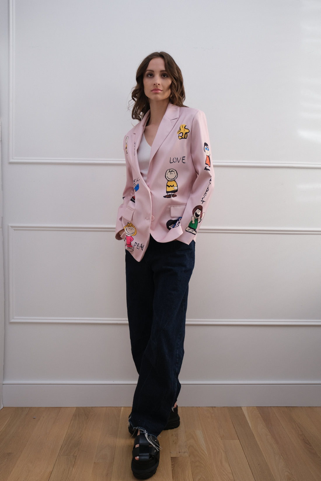 Peanuts Philosophy Casual Blazer - Pink Unique Piece