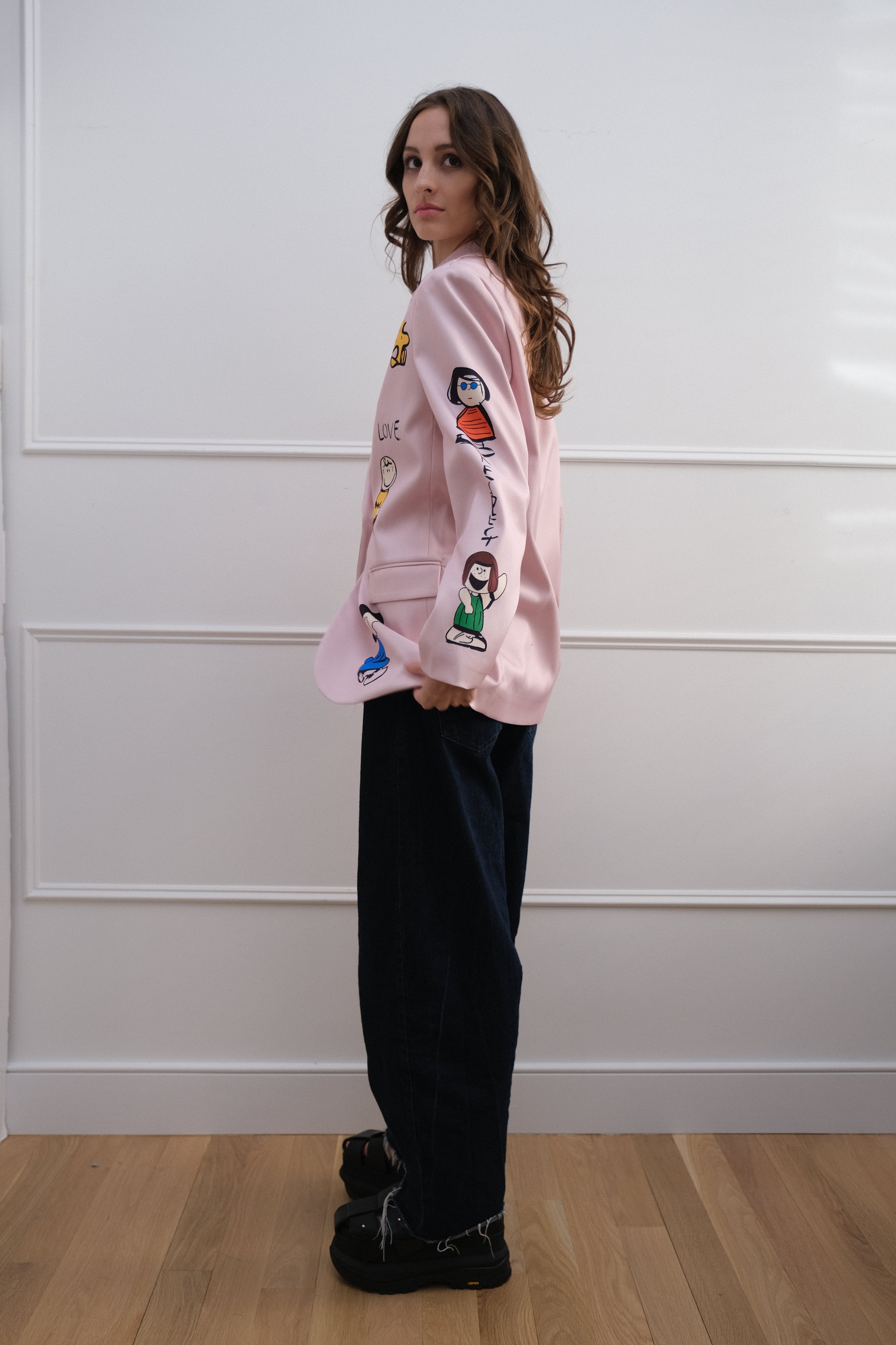 Peanuts Philosophy Casual Blazer - Pink Unique Piece