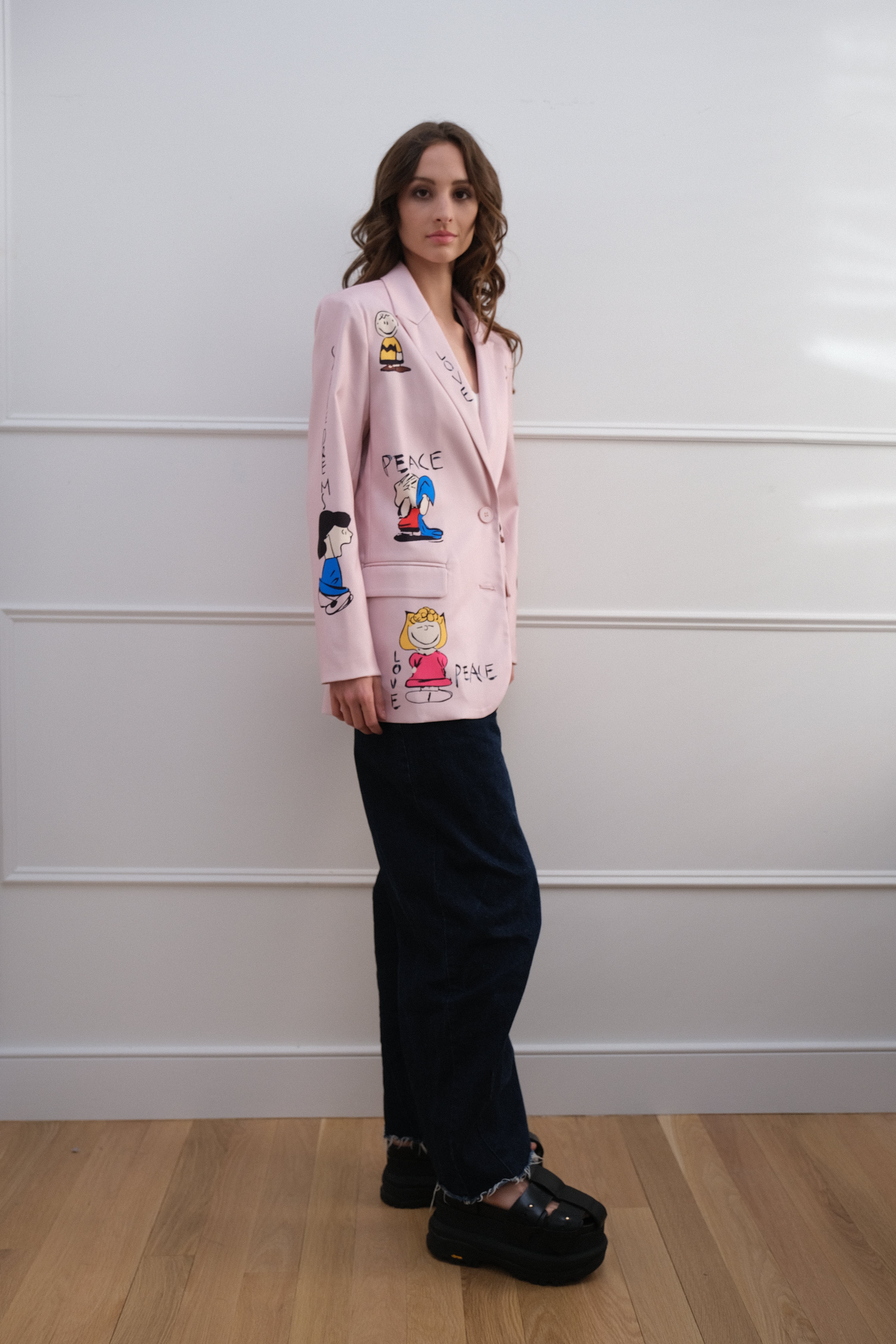 Peanuts Philosophy Casual Blazer - Pink Unique Piece