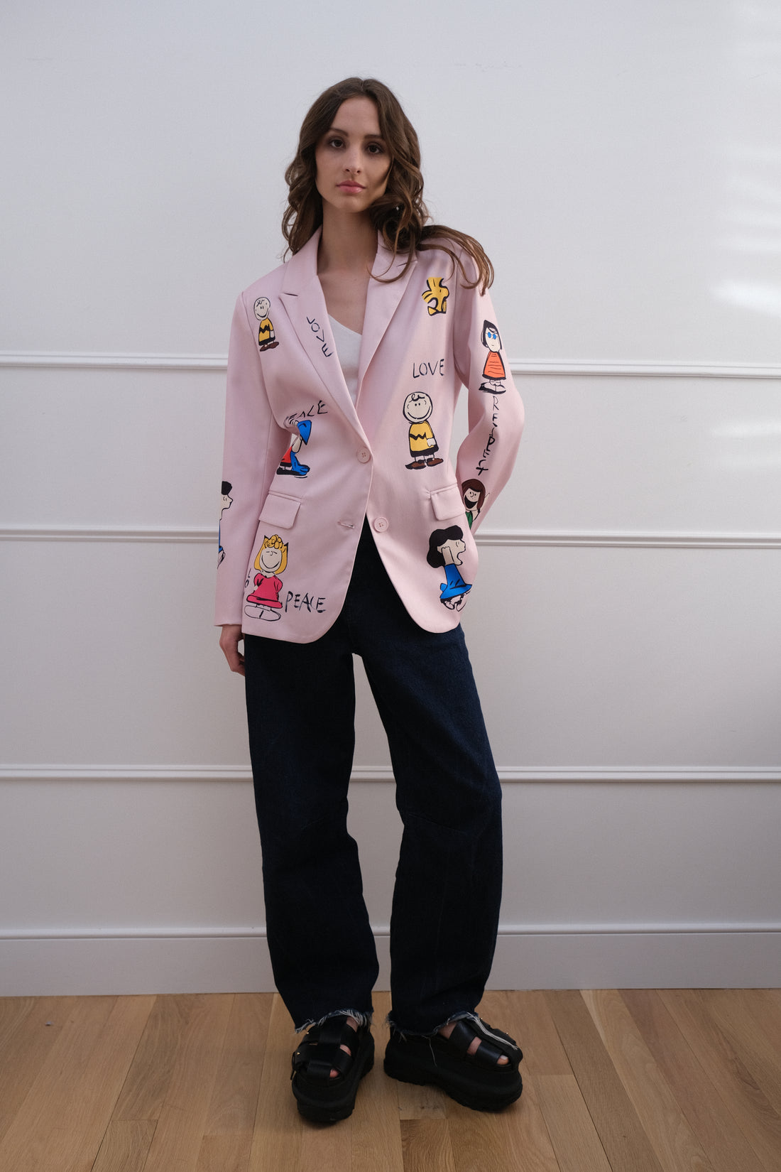 Peanuts Philosophy Casual Blazer - Pink Unique Piece
