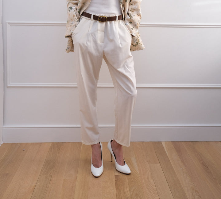 “Oasi” Cream Chic Trousers