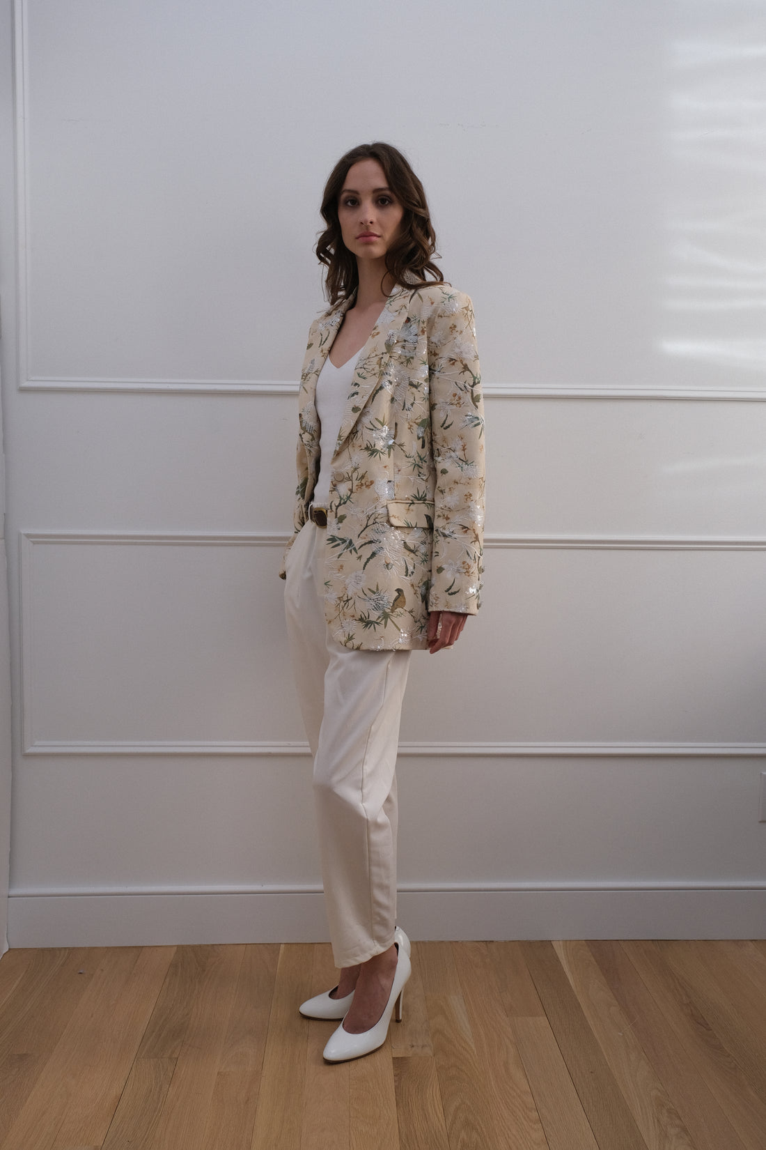 Whispering Garden Paige Sequin Chic Blazer - Unique Piece