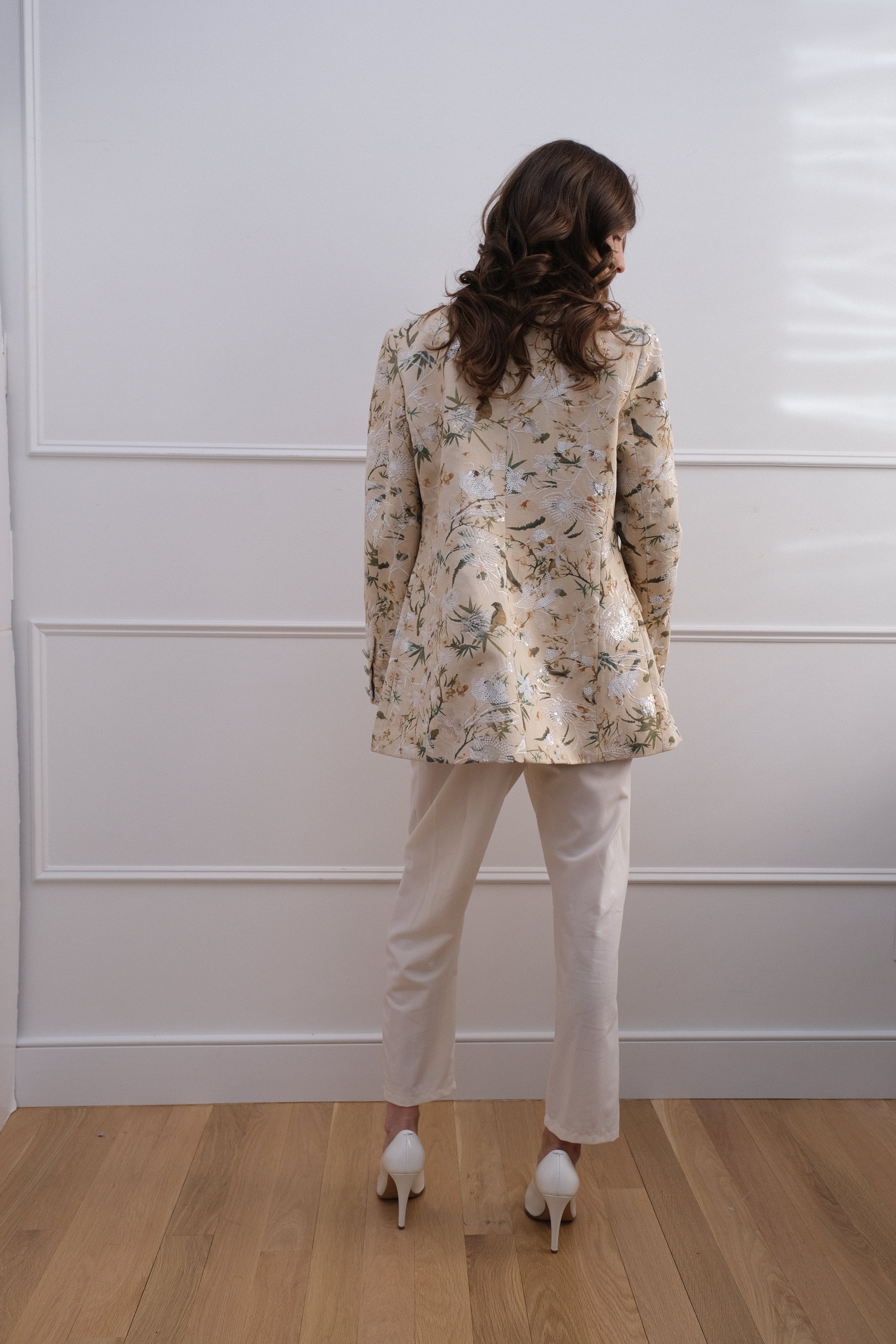 Whispering Garden Paige Sequin Chic Blazer - Unique Piece