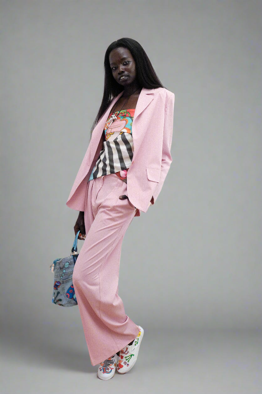 Rose Pinstripe Power Jacket