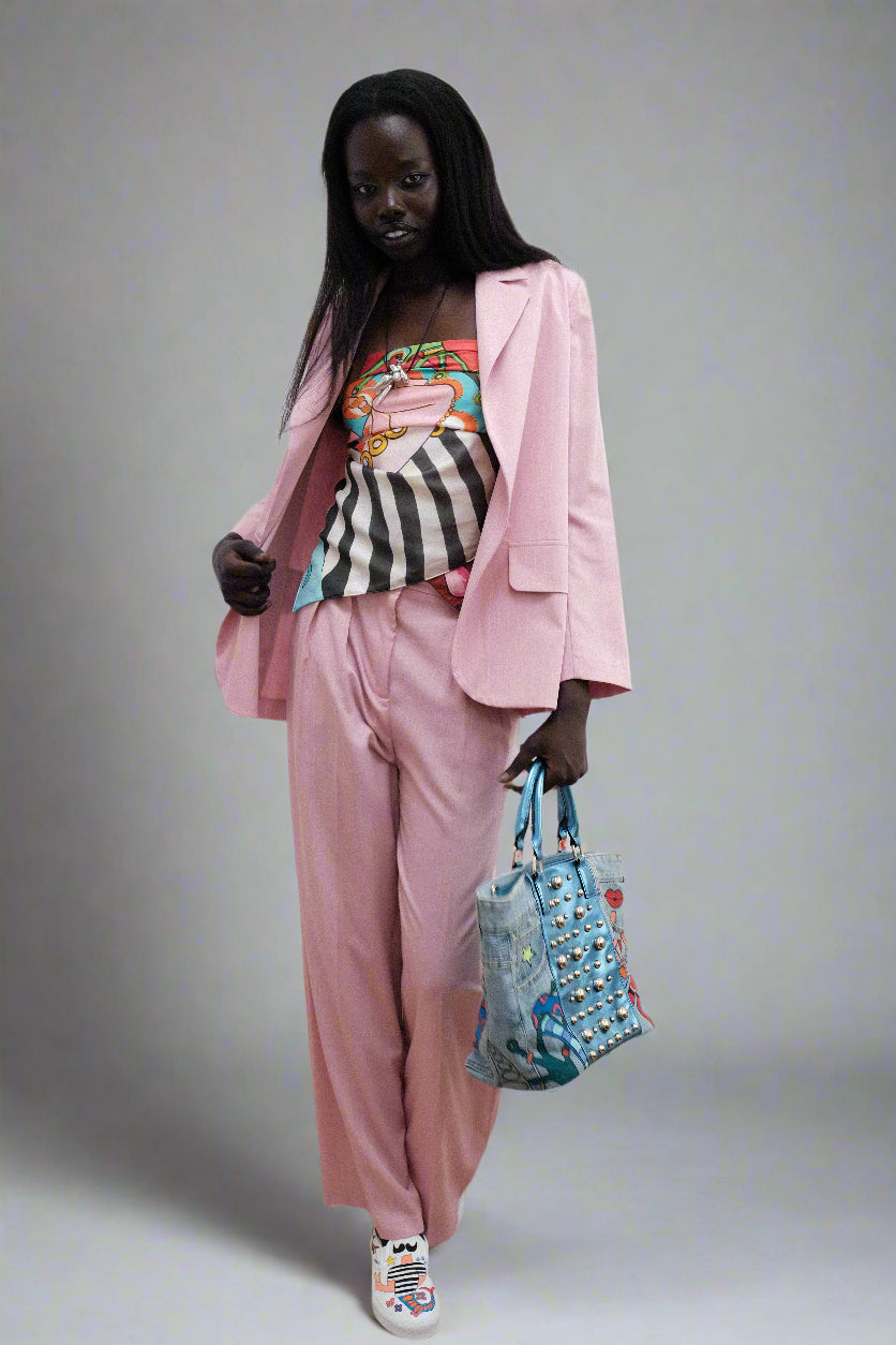 Rose Pinstripe Power Jacket