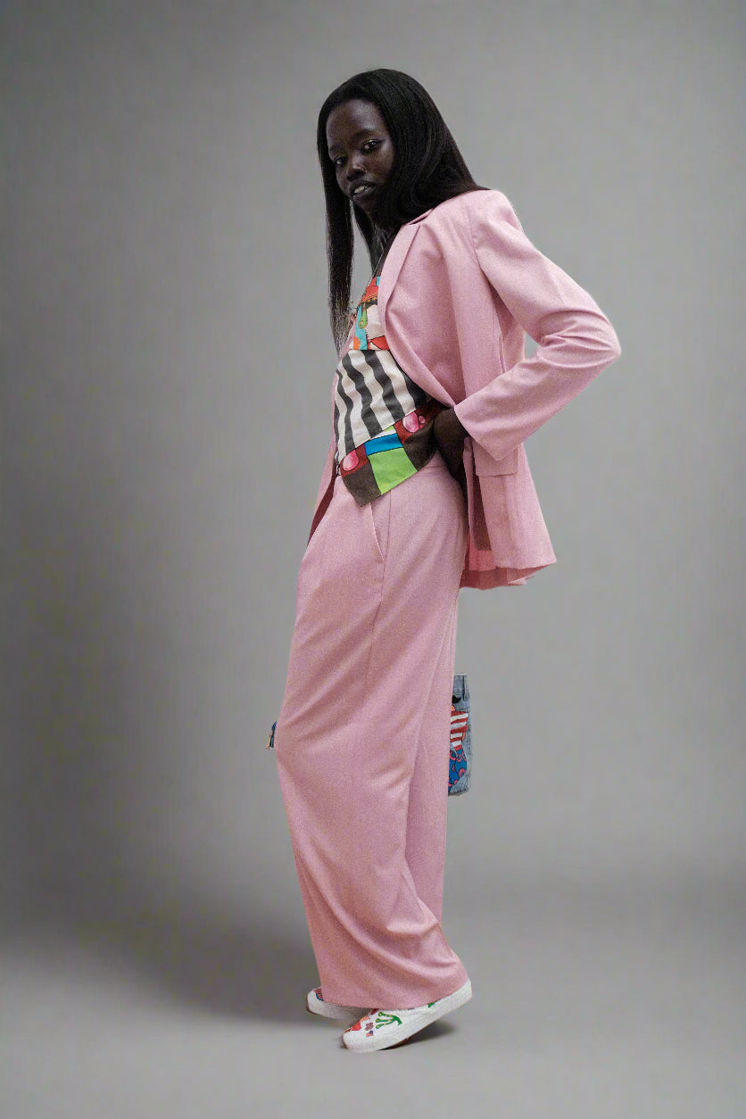 Rose Pinstripe Power Jacket