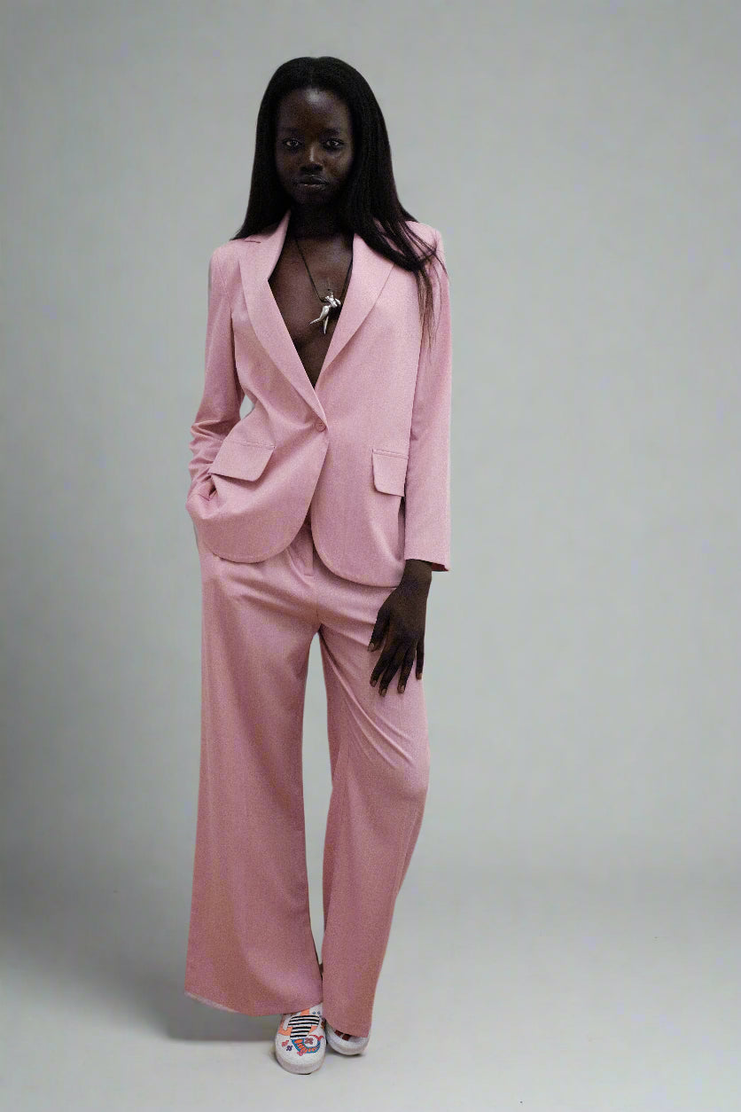 Rose Pinstripe Power Jacket