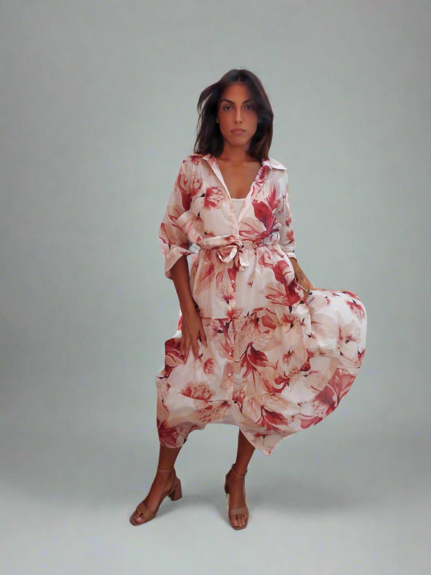 Floral Fun Midi Dress - Perfect for Summer Time