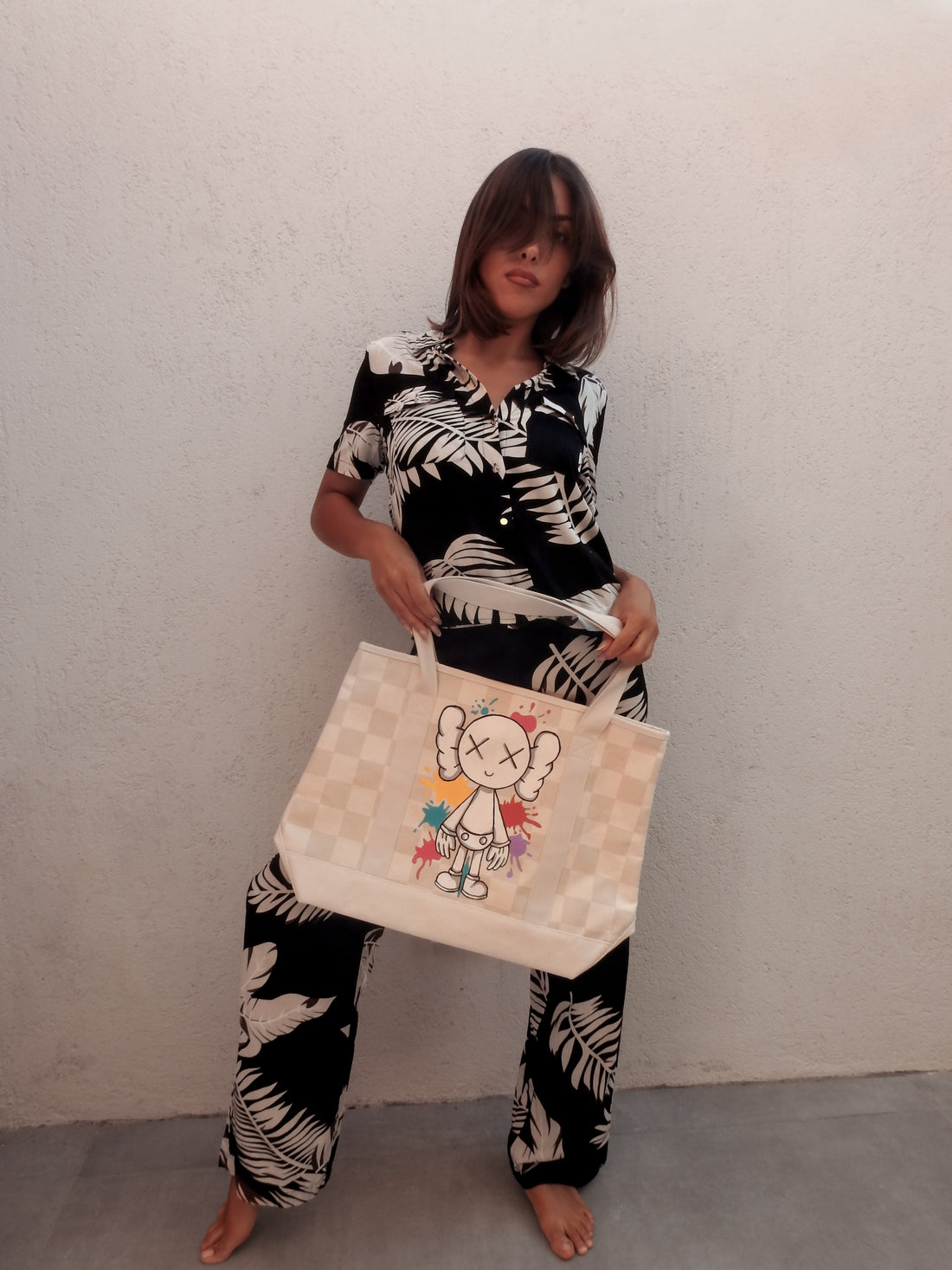 Z Hand Painted Vans Tote Bag I