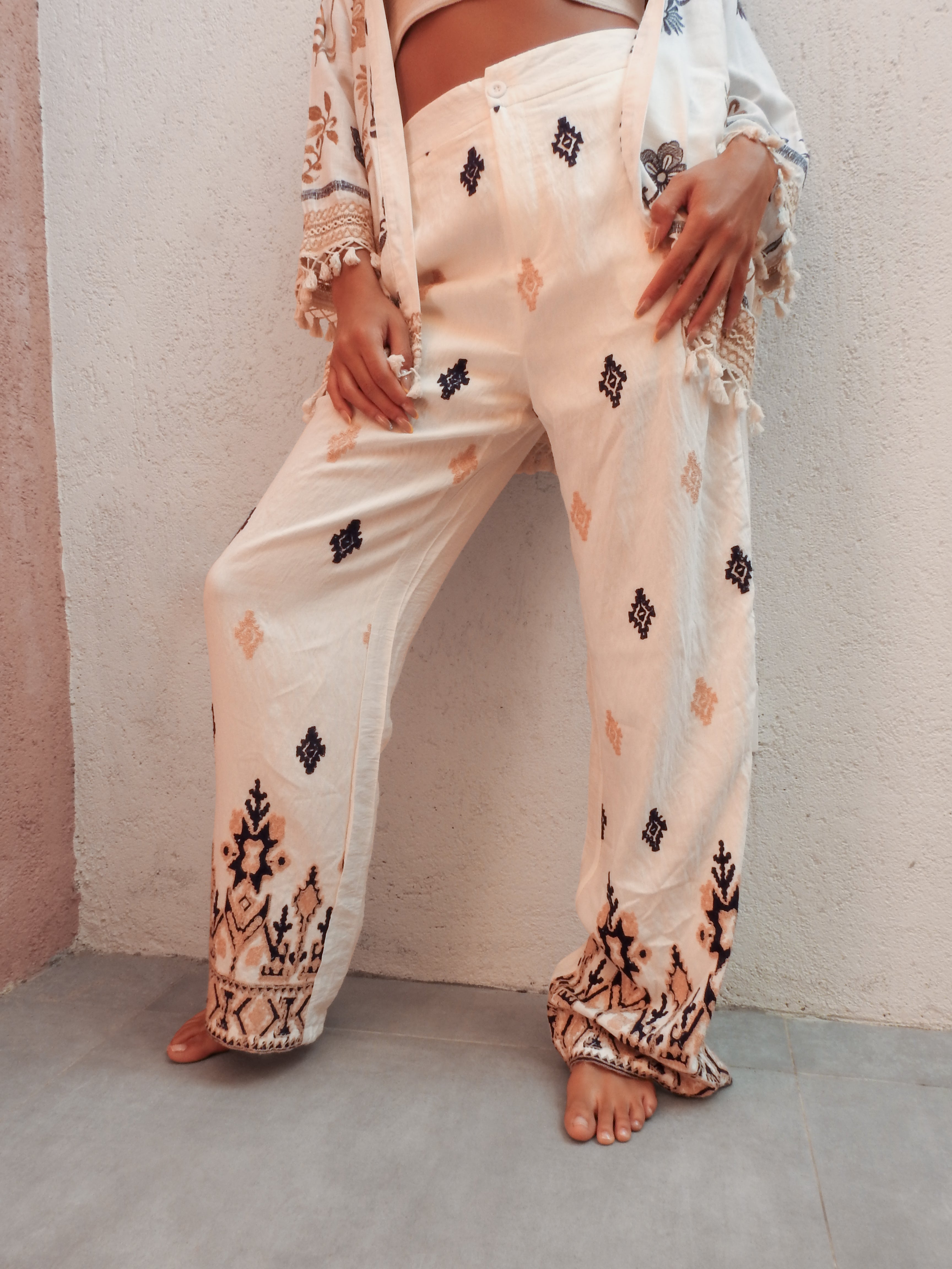 Effortlessly Free 2 Piece Set - Jacket with wide Pants Outfit