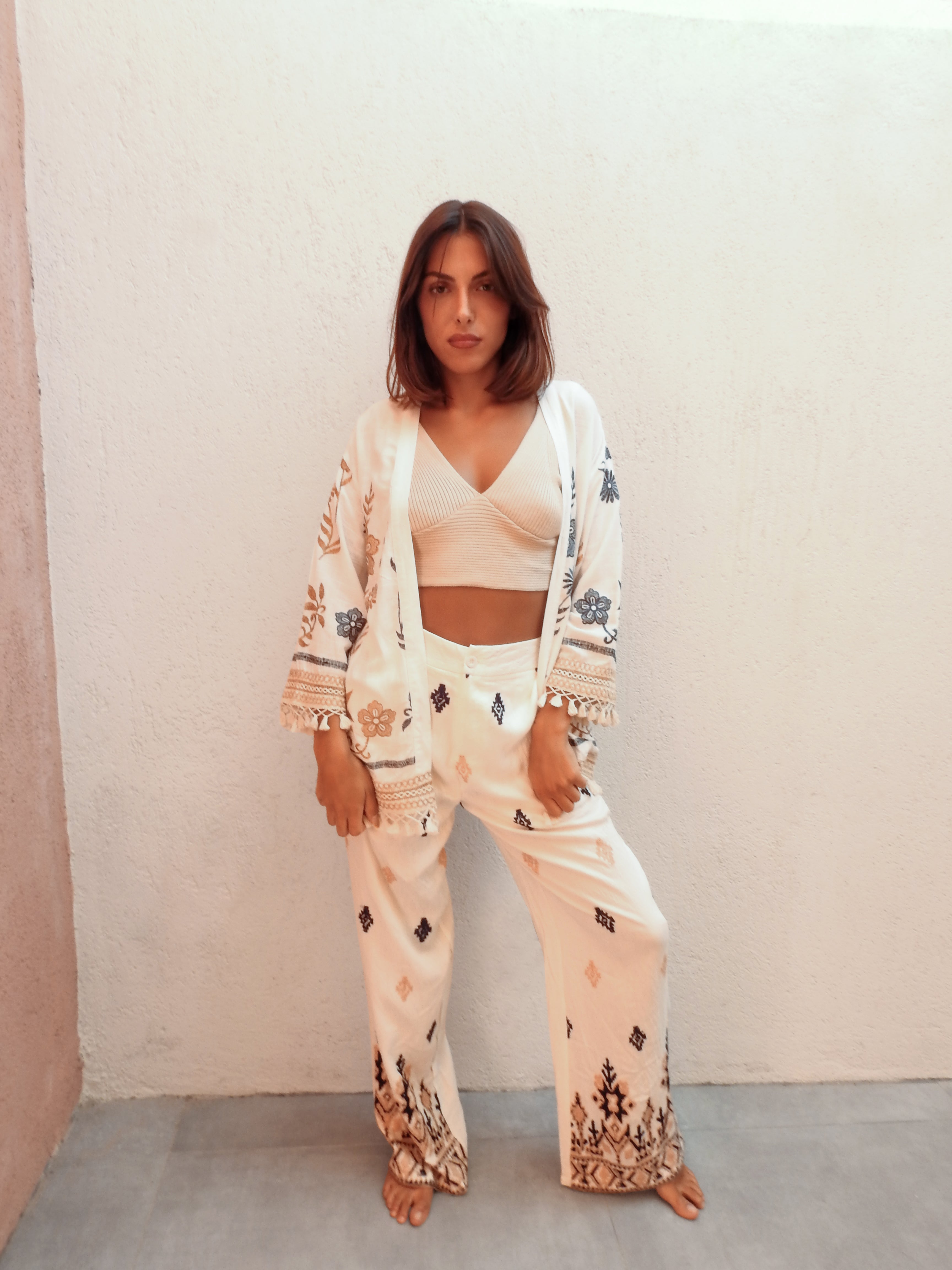 Effortlessly Free 2 Piece Set - Jacket with wide Pants Outfit