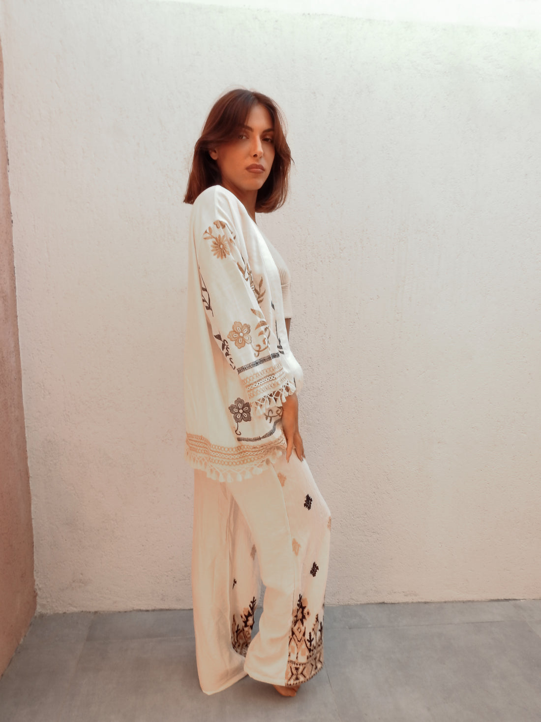 Effortlessly Free 2 Piece Set - Jacket with wide Pants Outfit