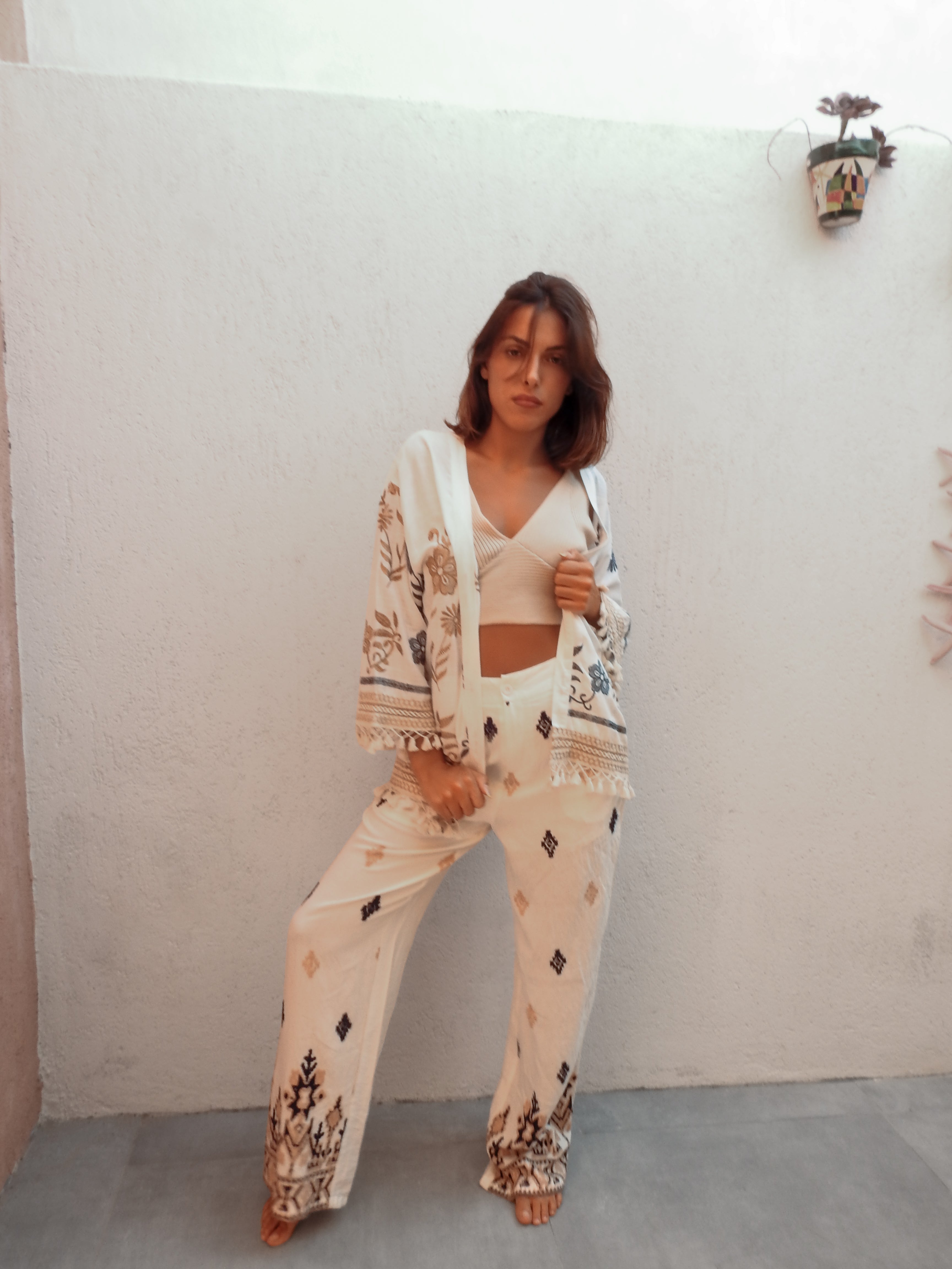 Effortlessly Free 2 Piece Set - Jacket with wide Pants Outfit