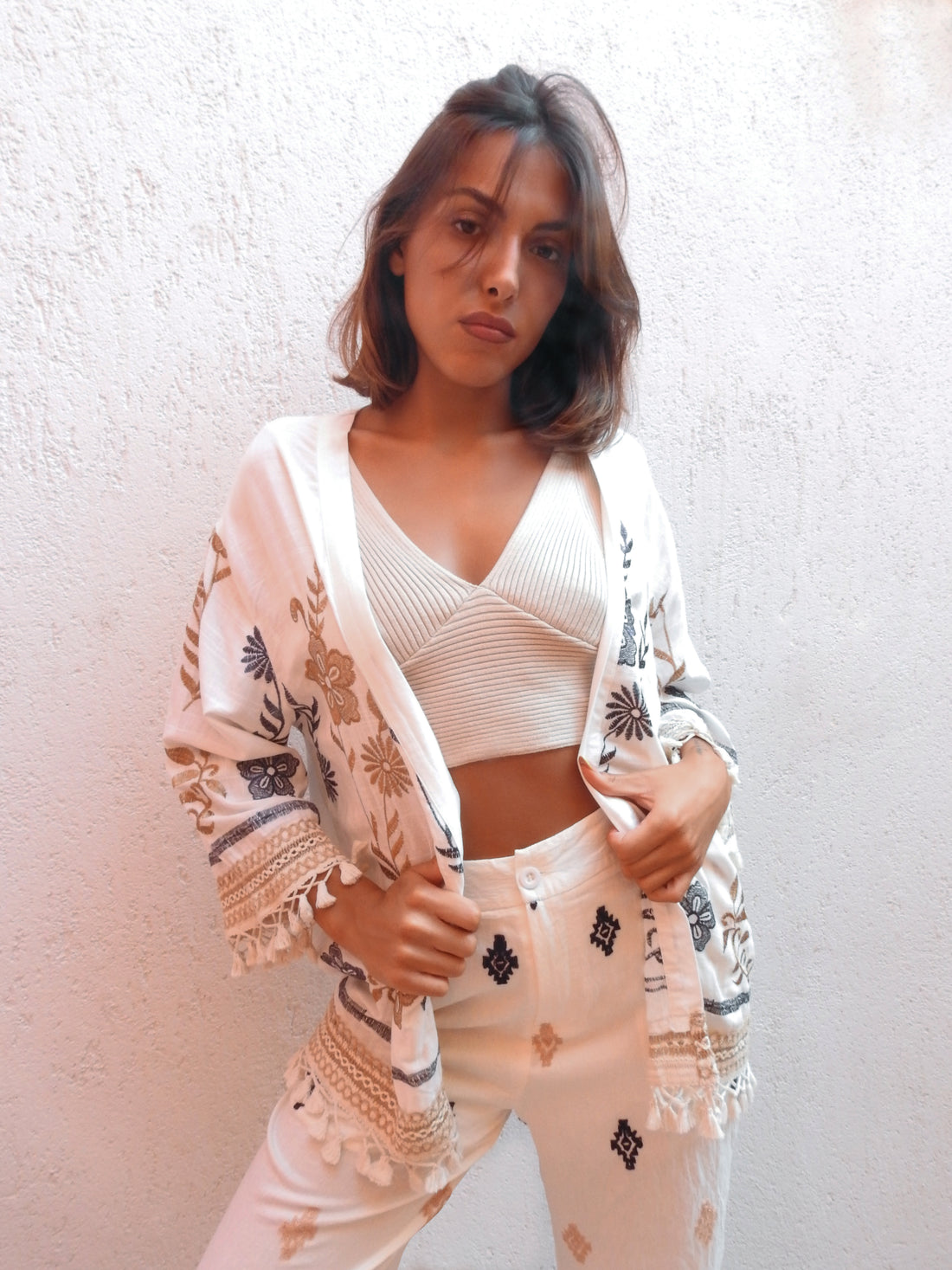 Effortlessly Free 2 Piece Set - Jacket with wide Pants Outfit