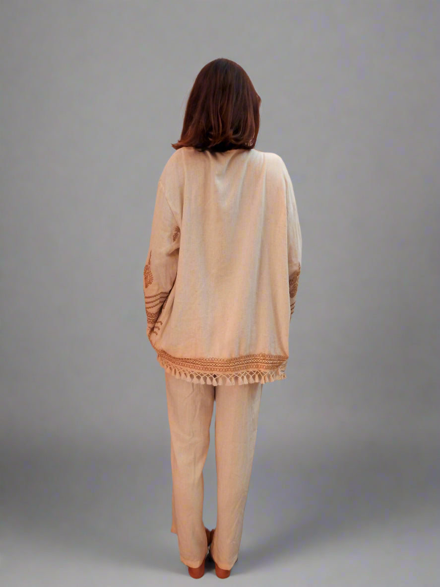 Summer Free 2 Piece Set - Jacket & Wide Pants Outfit