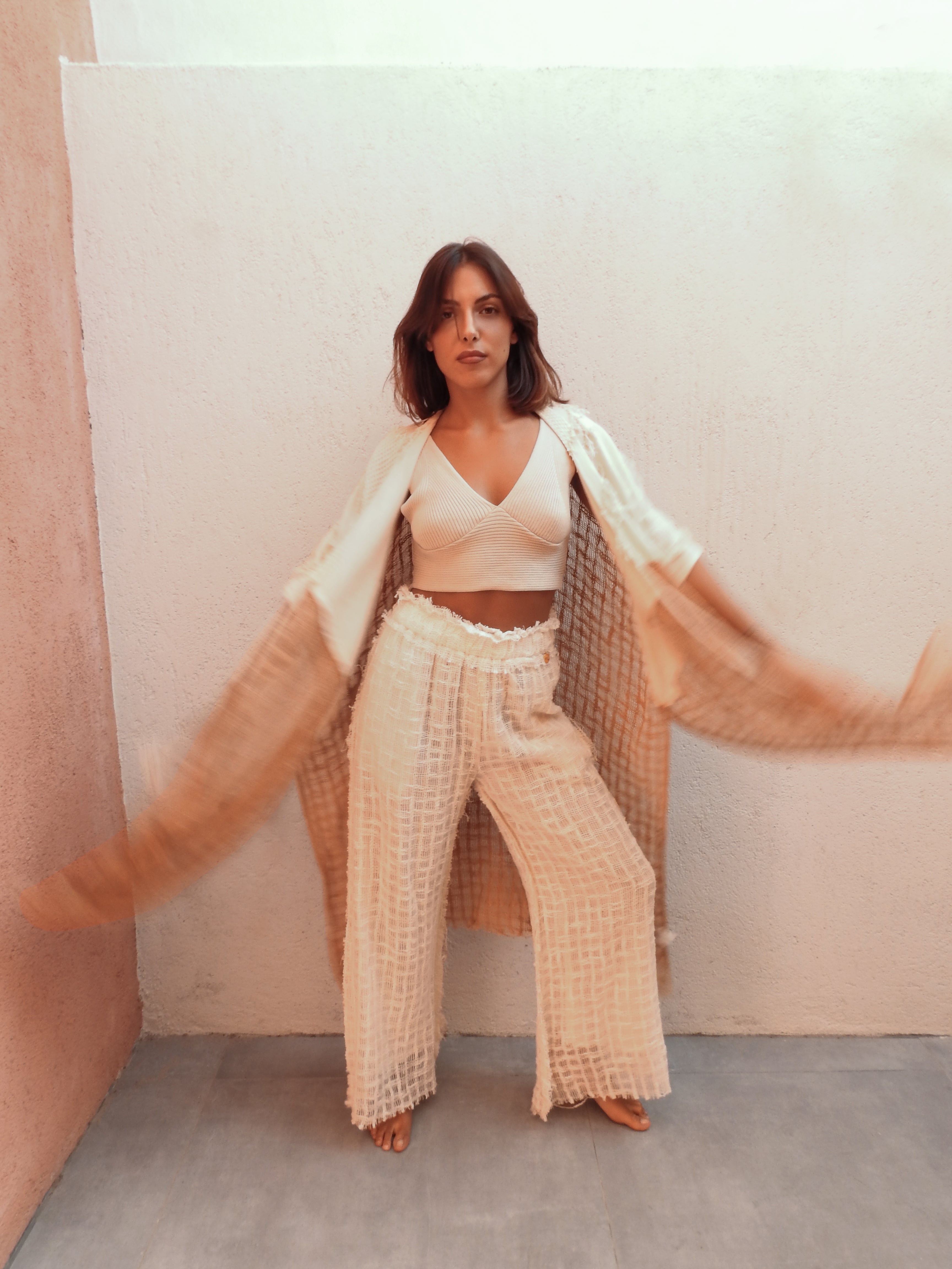 Bohemian style two-tone ensemble