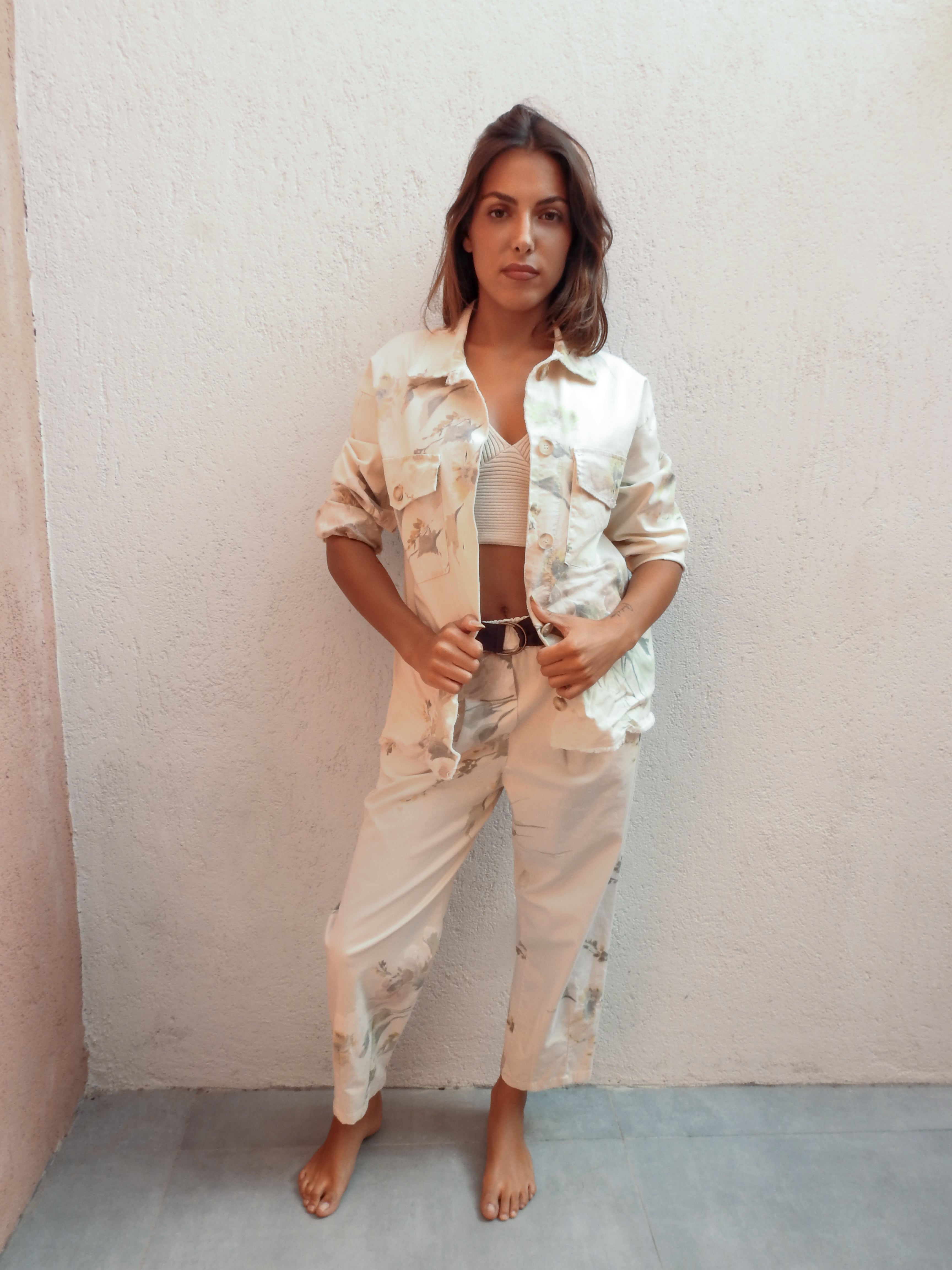 Delicate floral print set