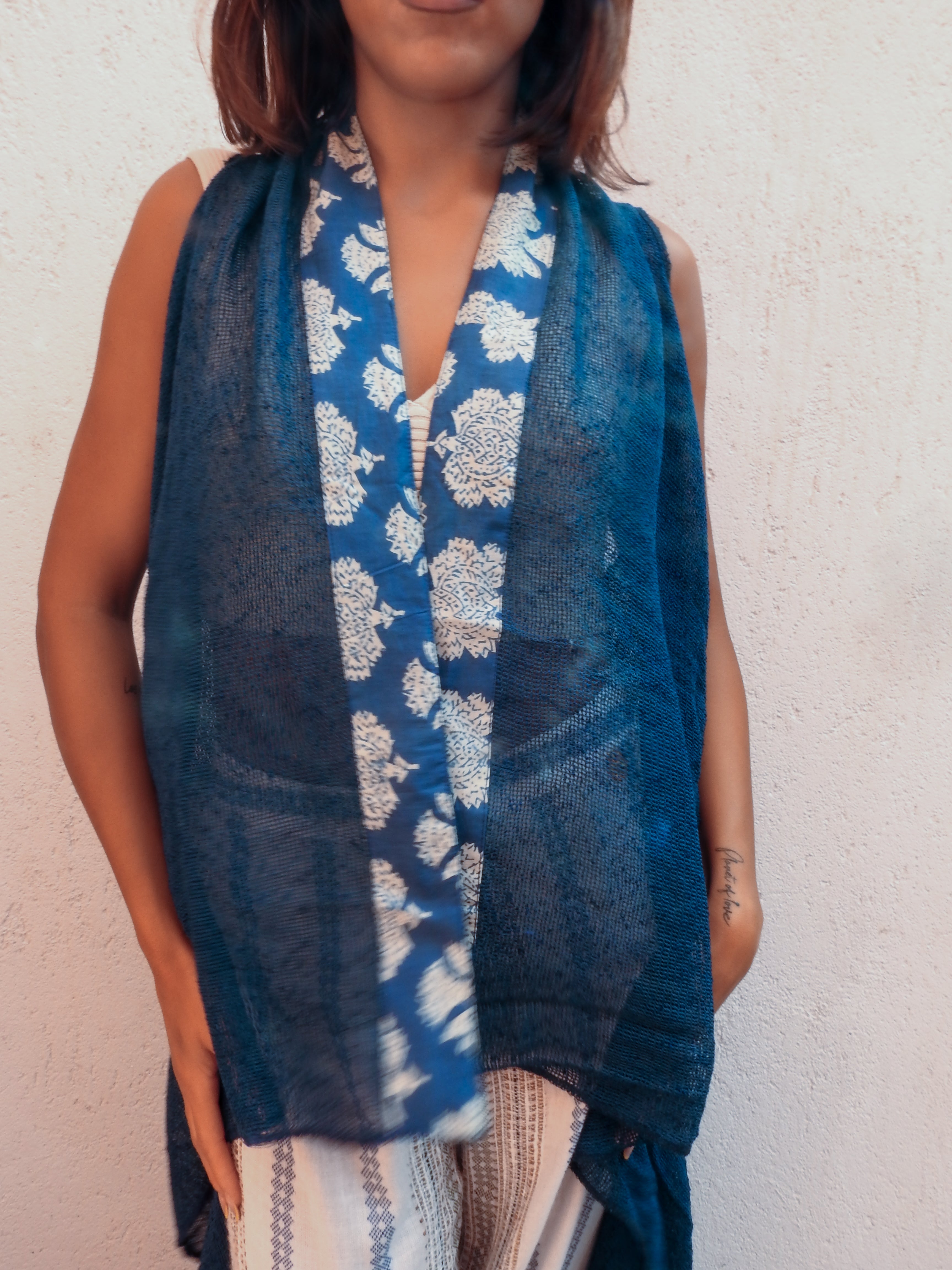 Sleeveless wrap-style top