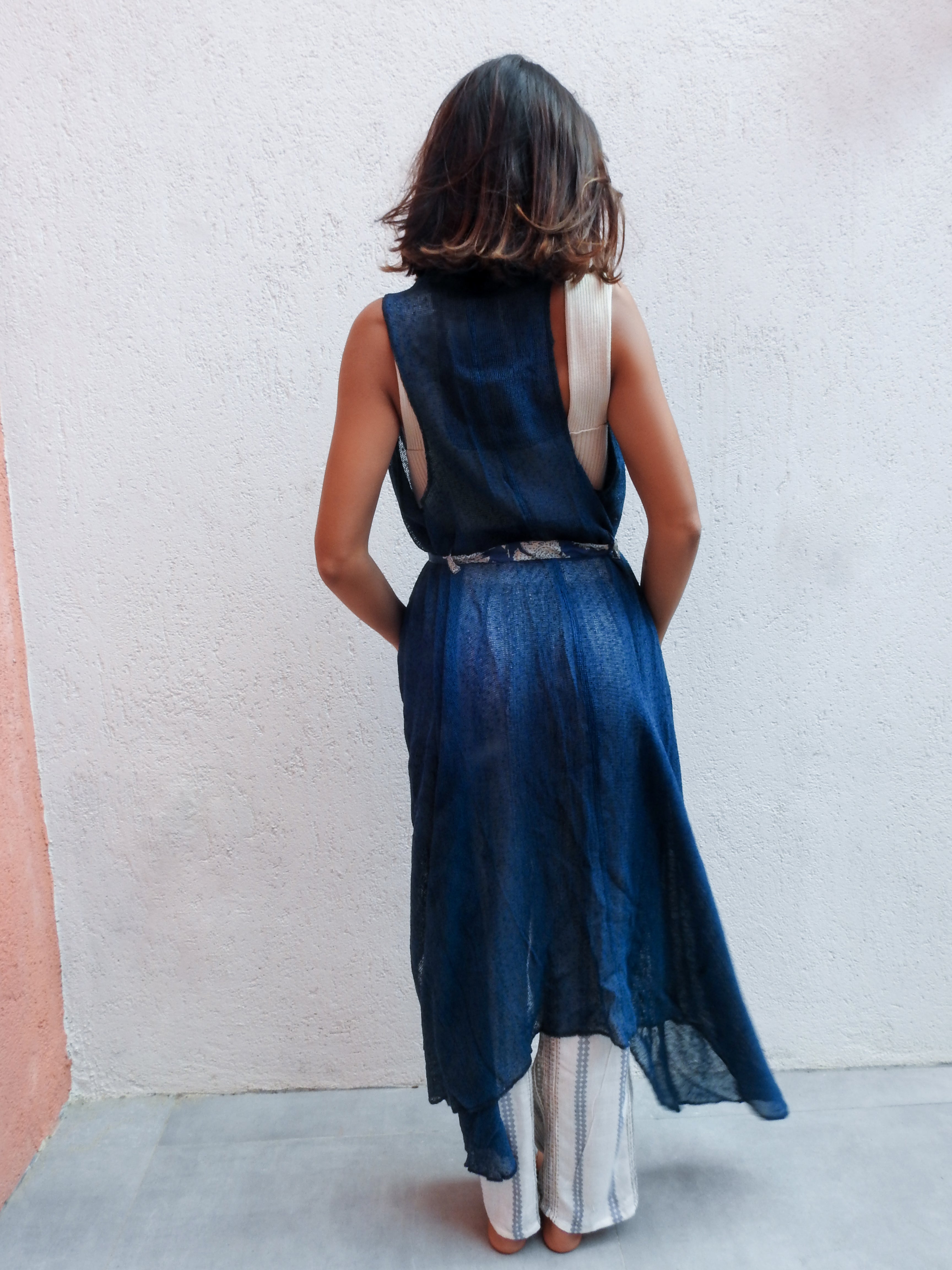 Sleeveless wrap-style top