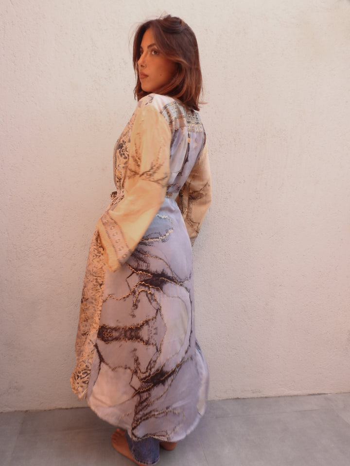 Silk floral kimono robe