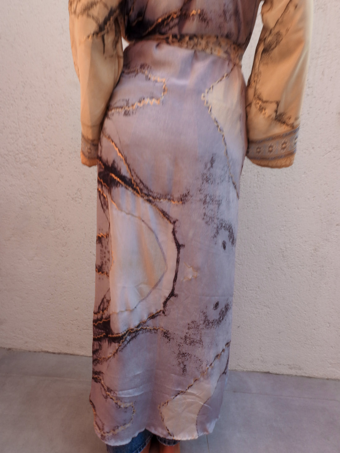 Silk floral kimono robe