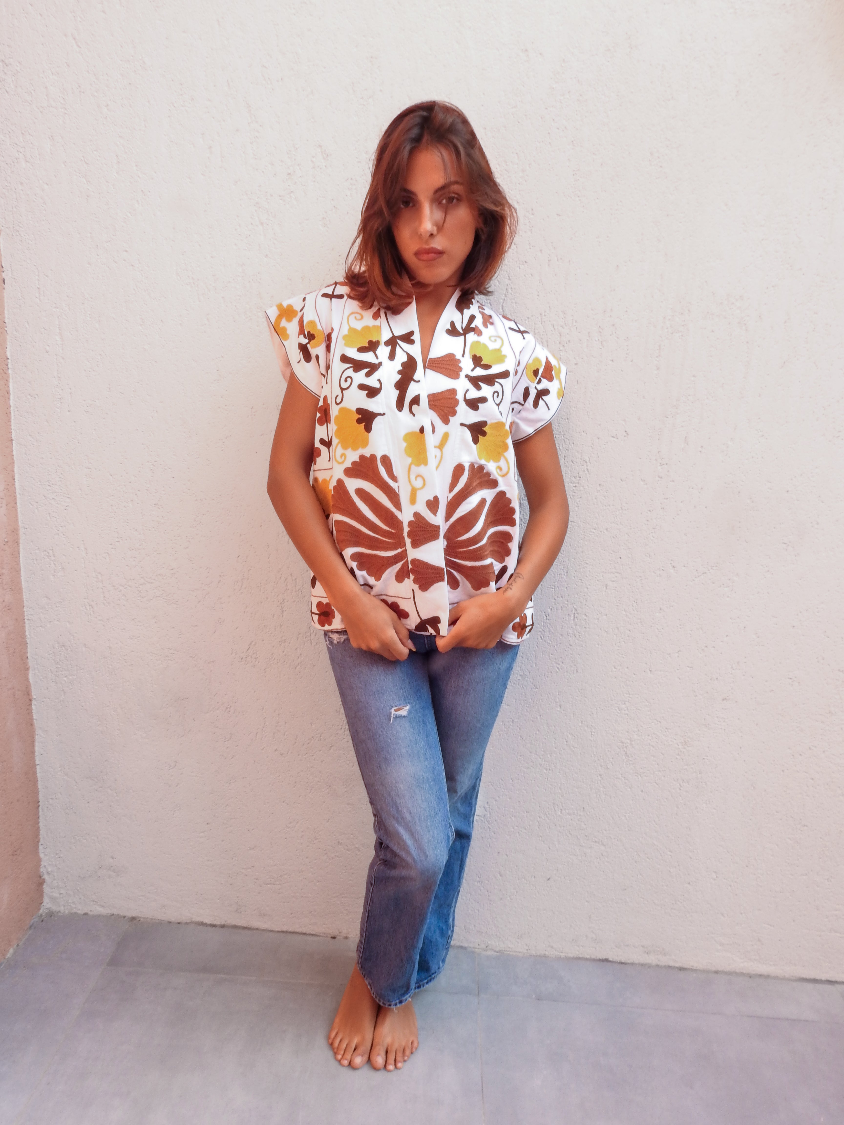 Abstract floral jacket