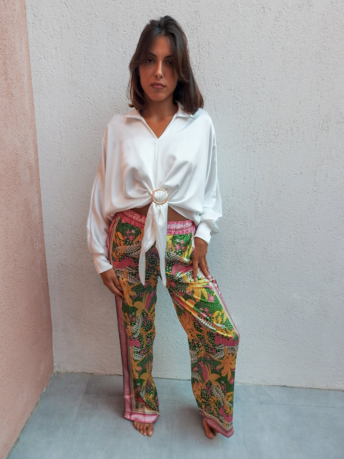 Long-sleeve shirt Italian artistry top