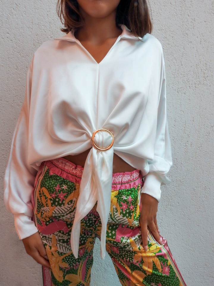 Long-sleeve shirt Italian artistry top
