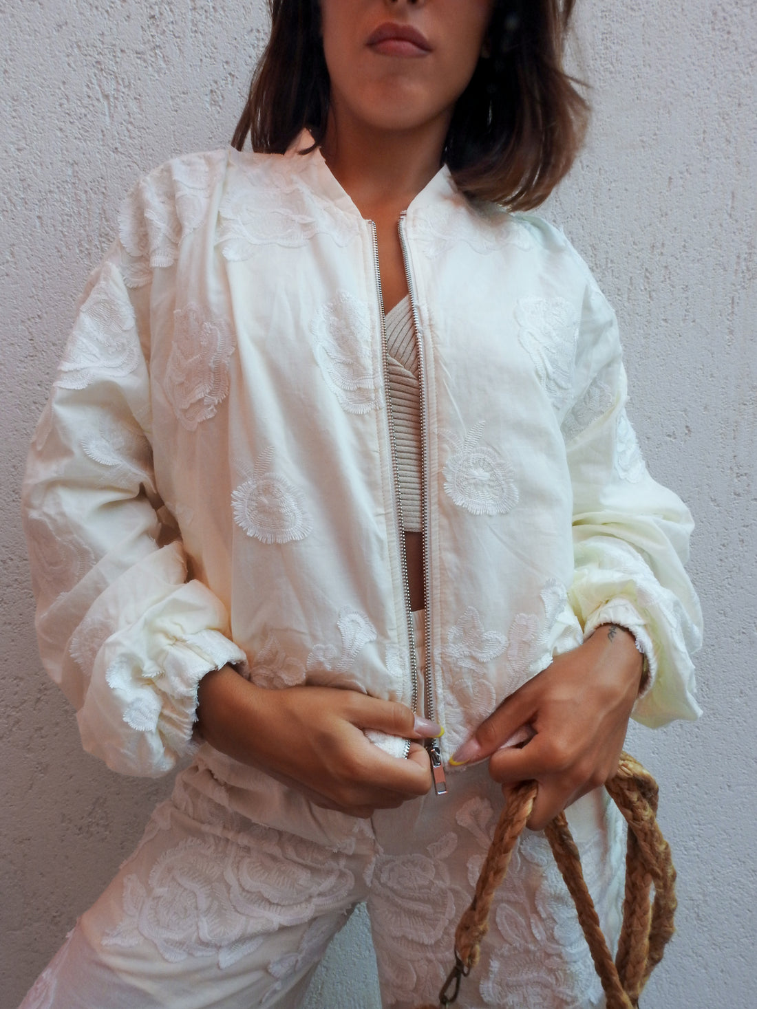 Embroidered two-piece ensemble