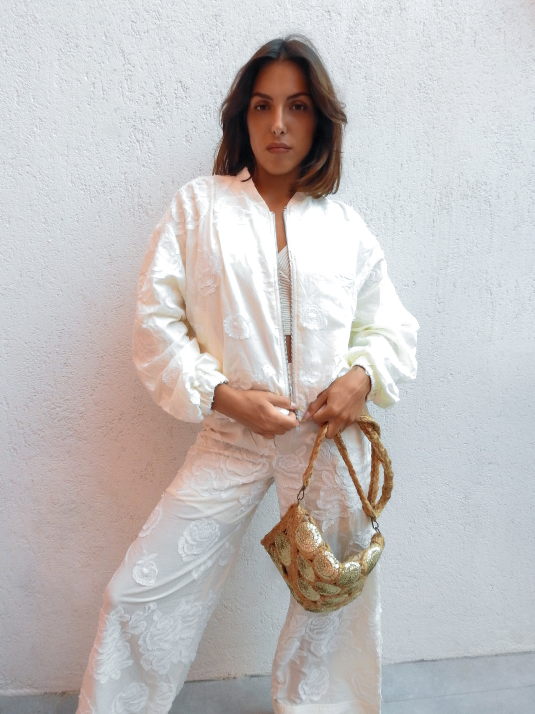 Embroidered two-piece ensemble