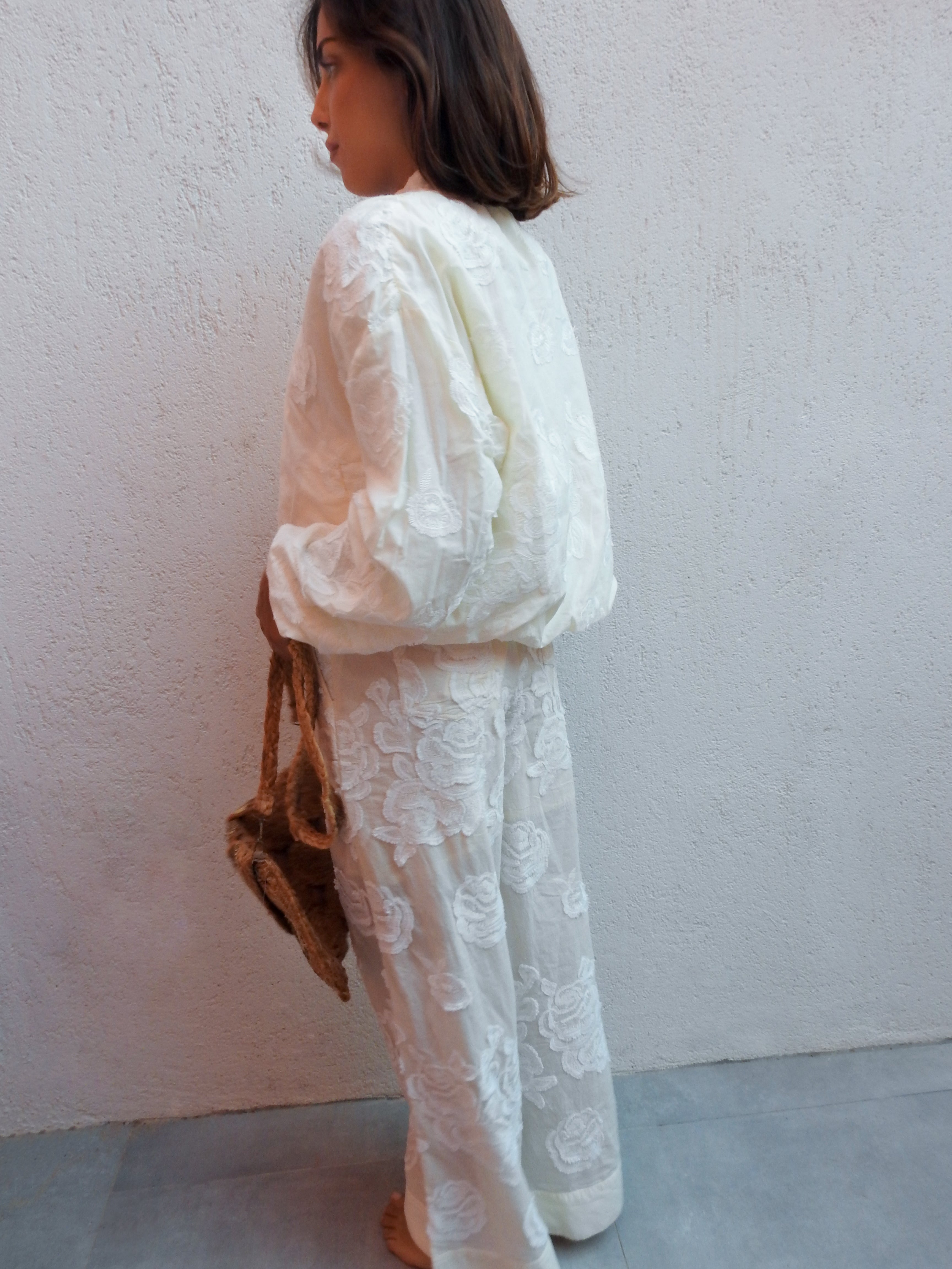 Embroidered two-piece ensemble