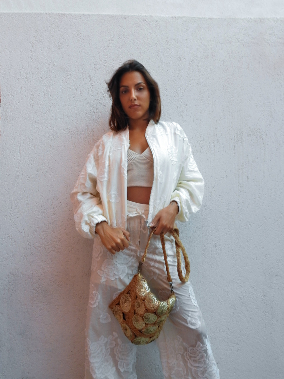 Embroidered two-piece ensemble