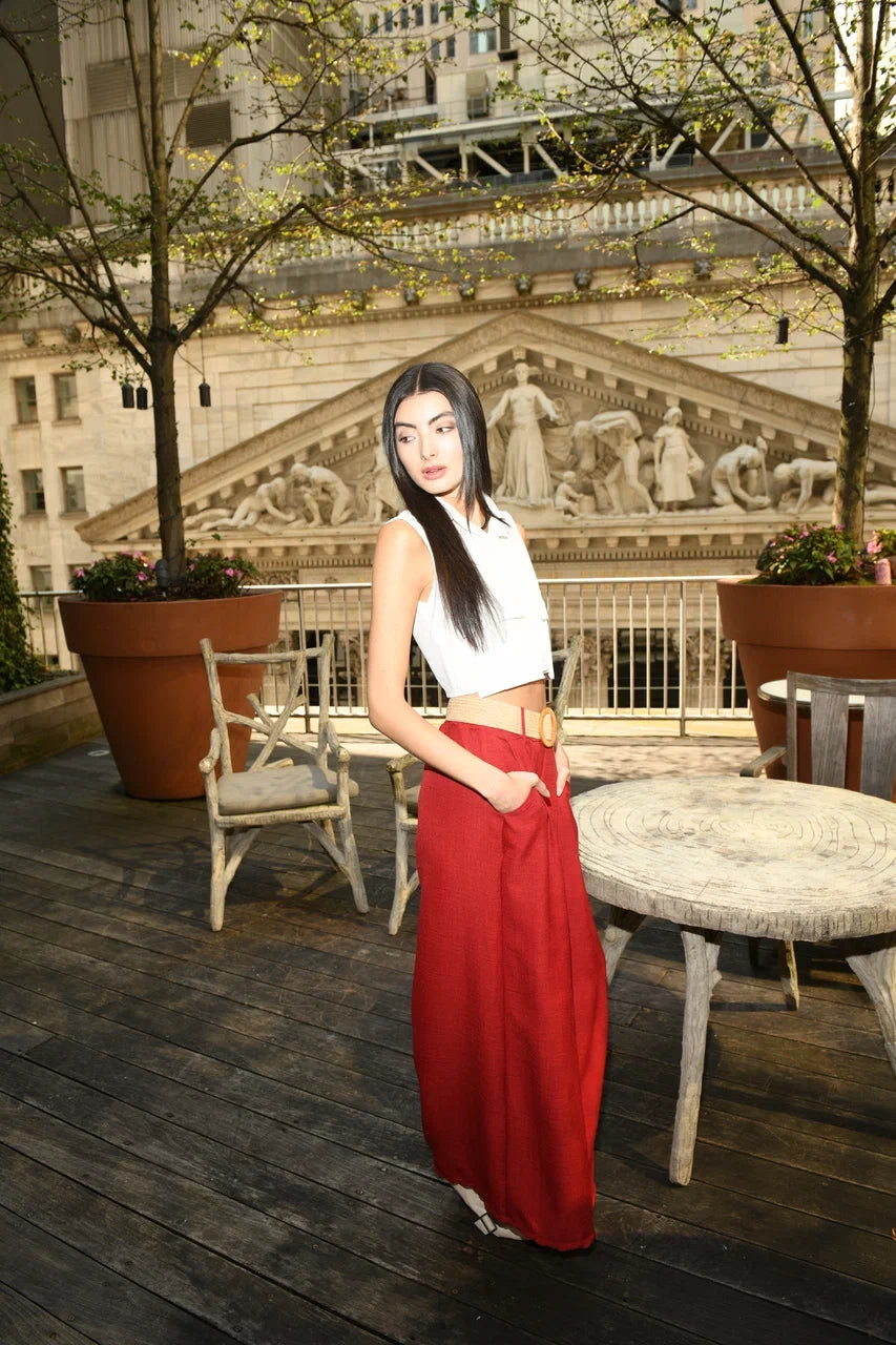 Fuoco Wide-Leg Pants with Belt