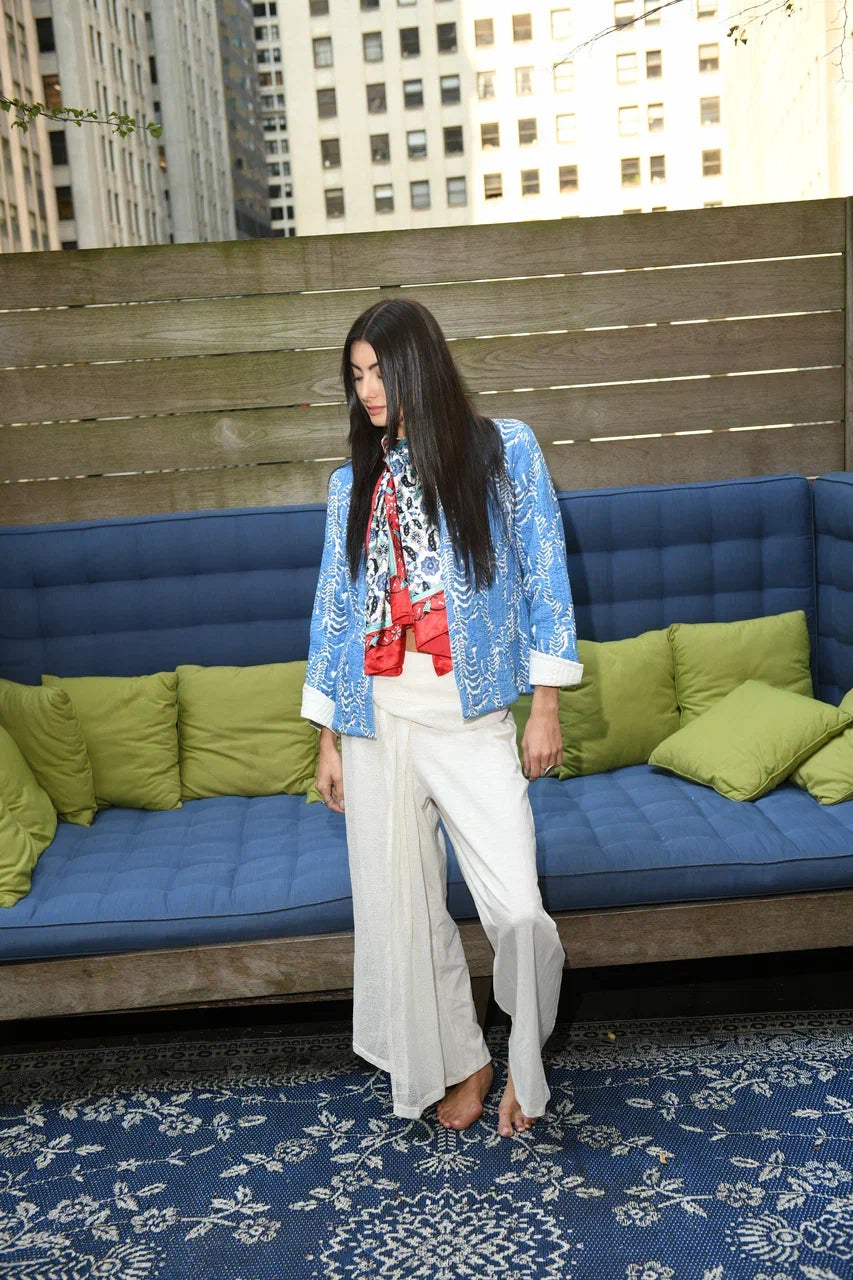 Blue Tide Organic Cotton Blue & White Jacket