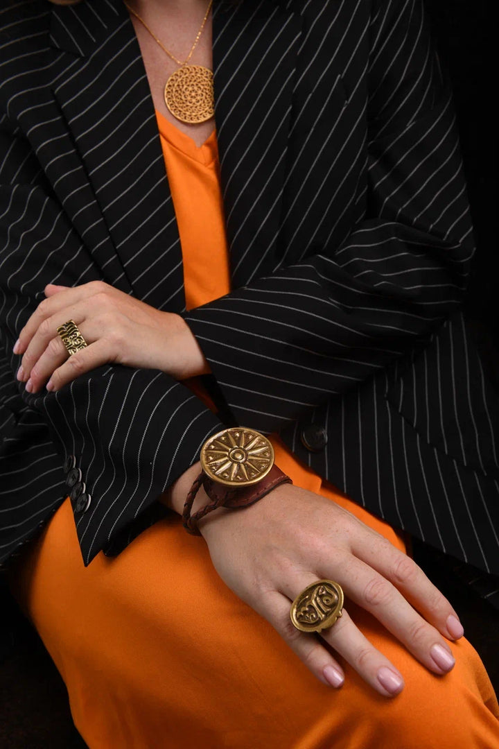 Sun Warrior Leather Bracelet