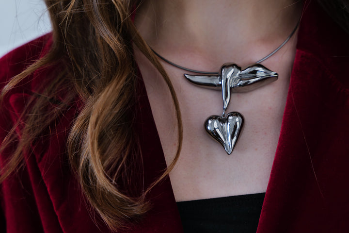 KISS FROM THE HEART Silver 925 Necklace - by Italian designer Mieke Govaerts