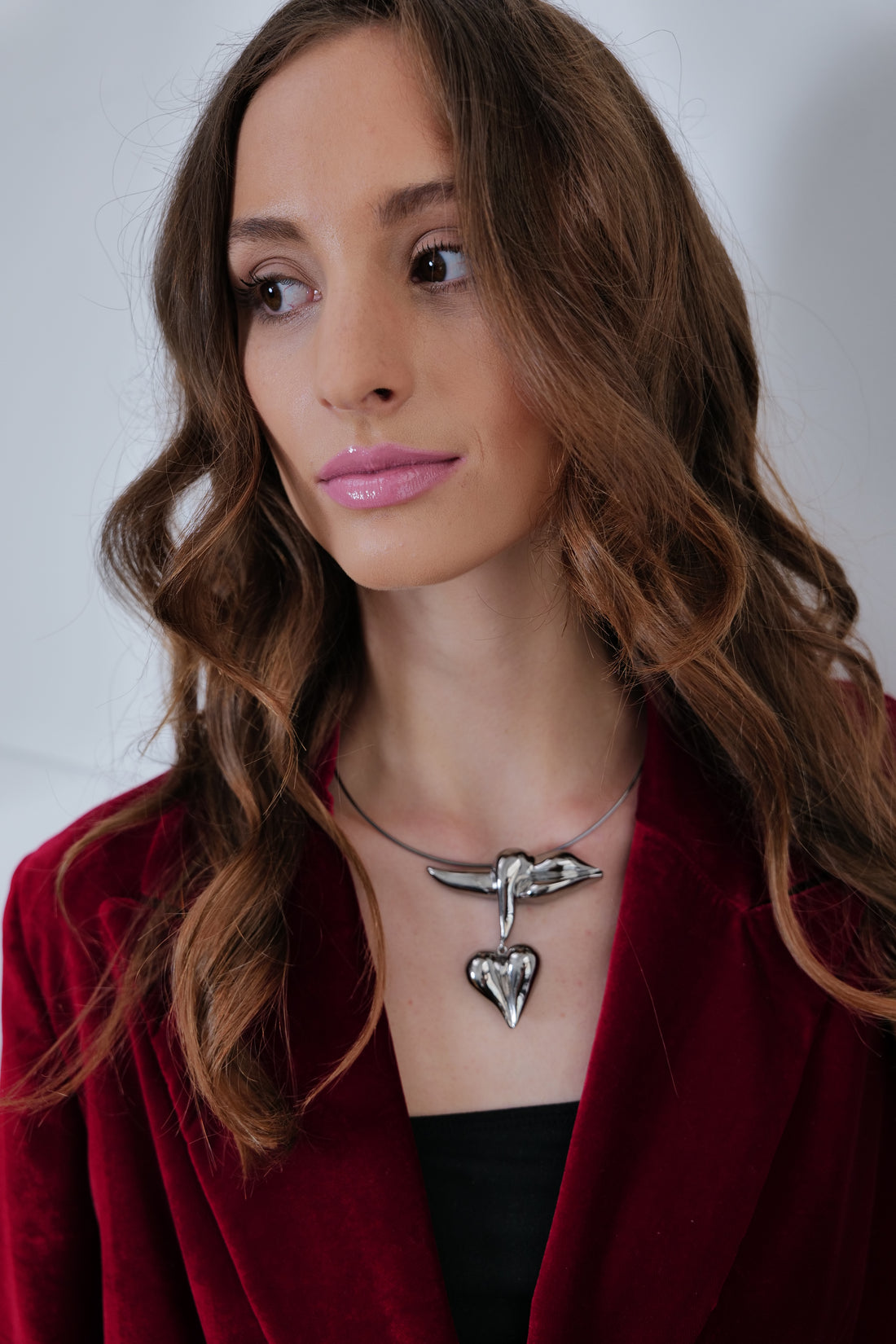 KISS FROM THE HEART Silver 925 Necklace - by Italian designer Mieke Govaerts
