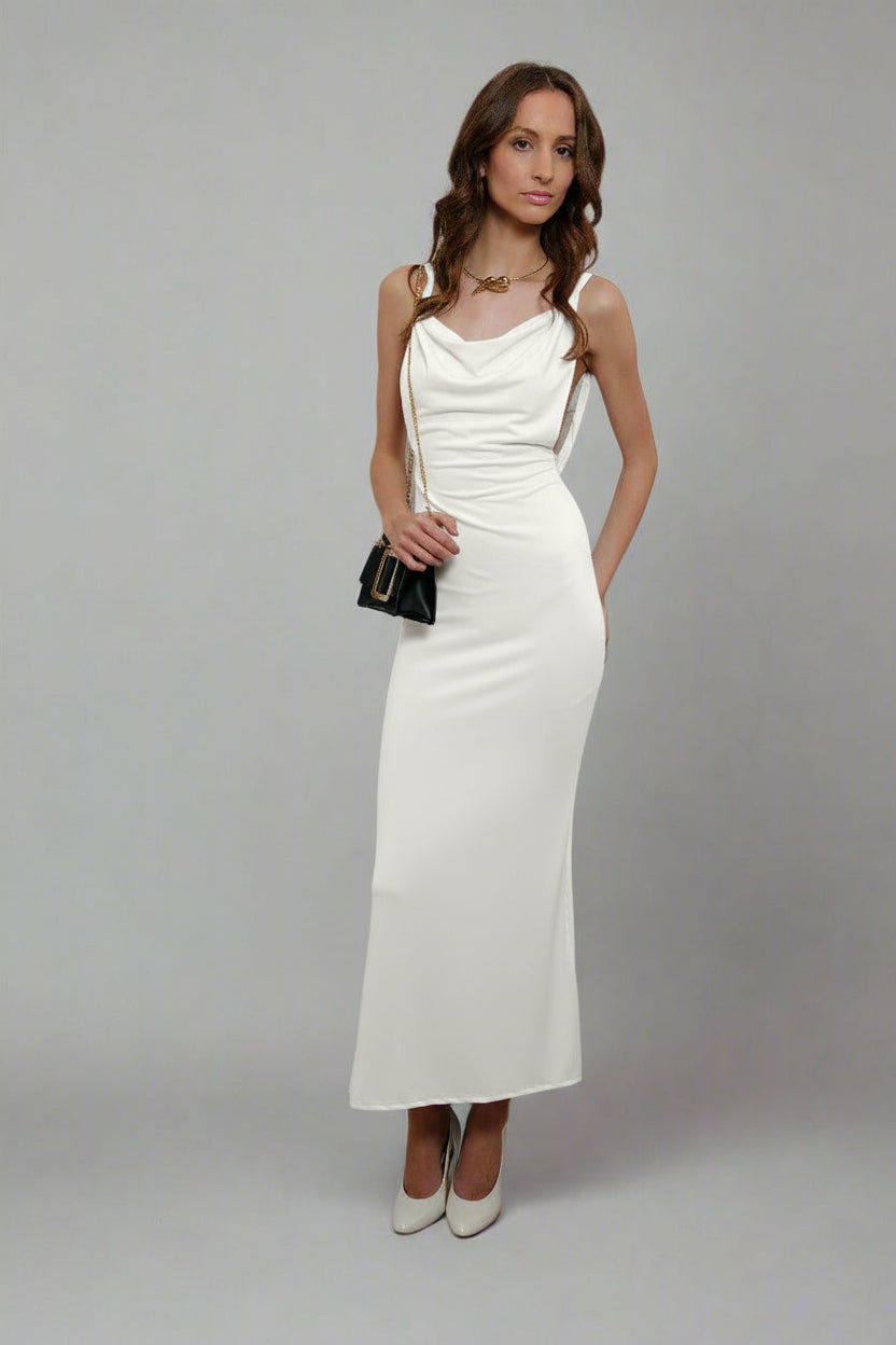 Open Back Braided Strap Dress