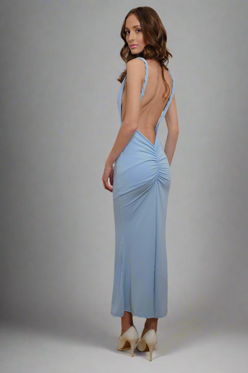 Open Back Braided Strap Dress