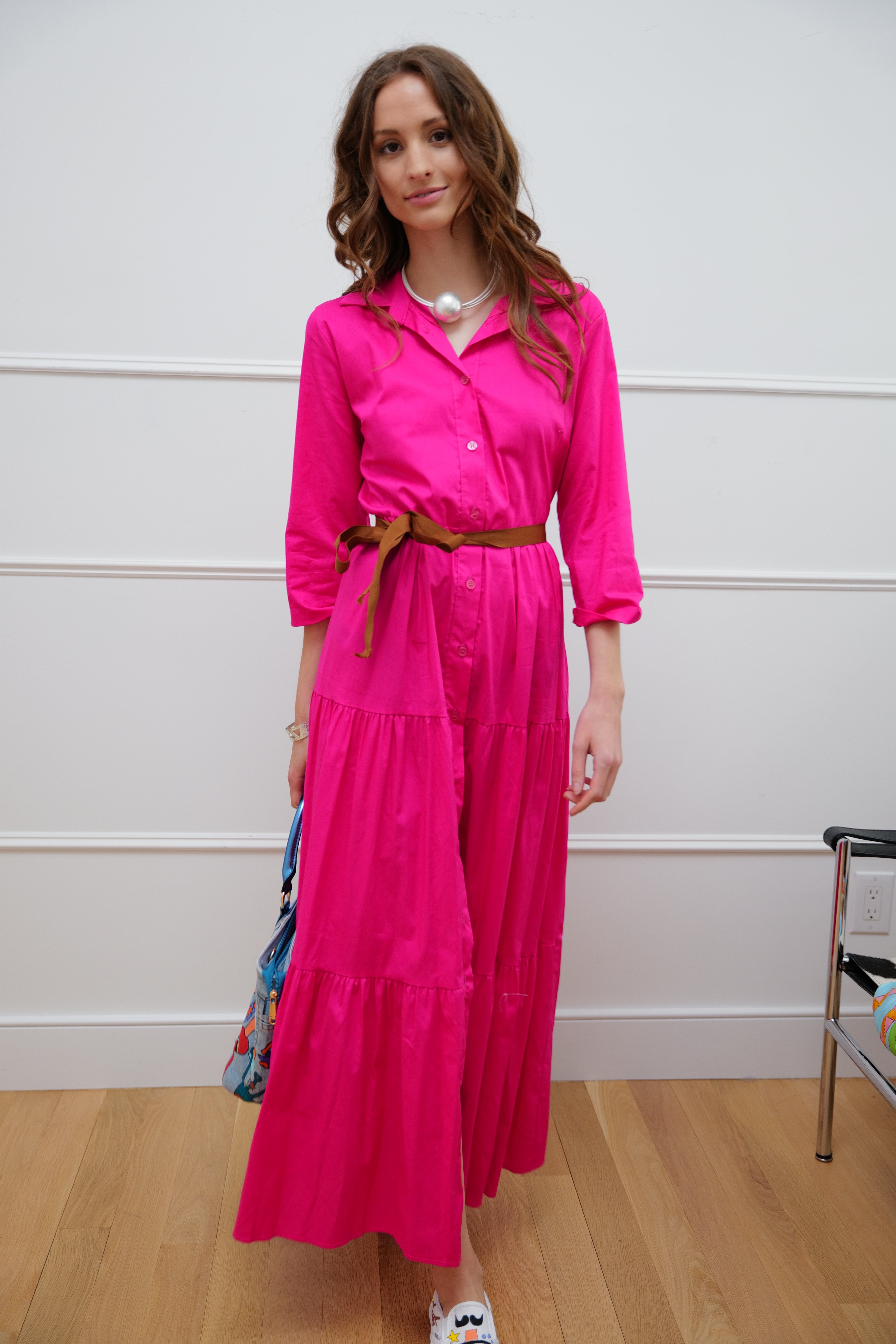 “Rosa Viva” Belted Dress