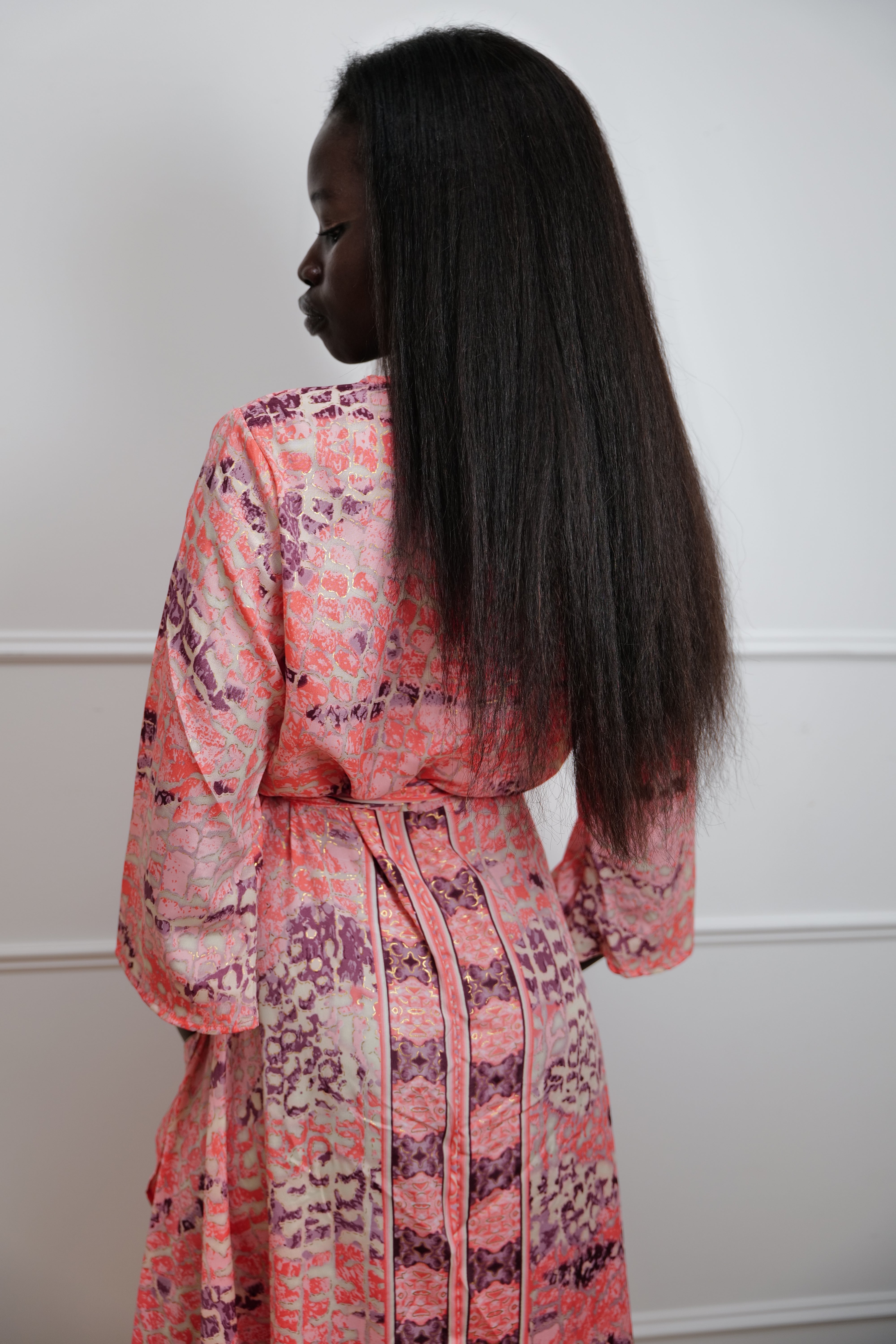 Flamenco Sunset Wrap Midi Dress